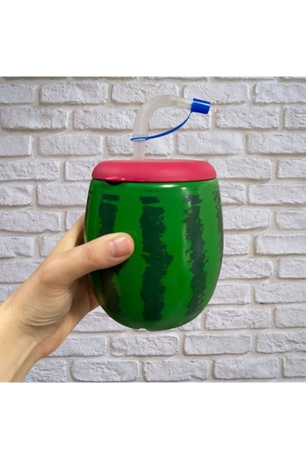 Tbl Dekor® Karpuz Model Kendiliğinden Pipetli 900 ml Suluk, Matara