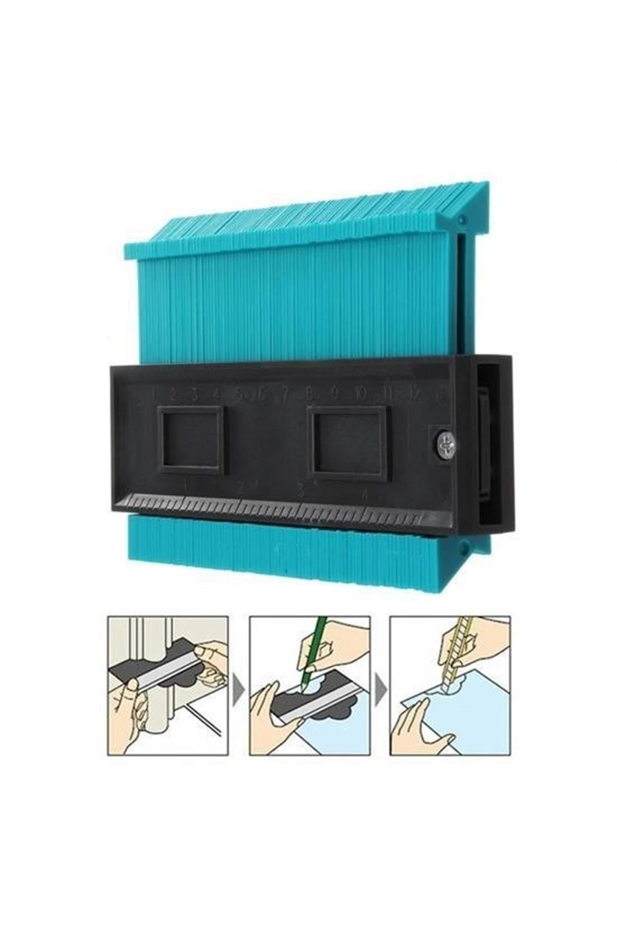 Tbl Dekor® Çok Fonksiyonlu Plastik Kontur Ölçüm Cihazı Ahşap Fayans Şekillendirme Kalıbı