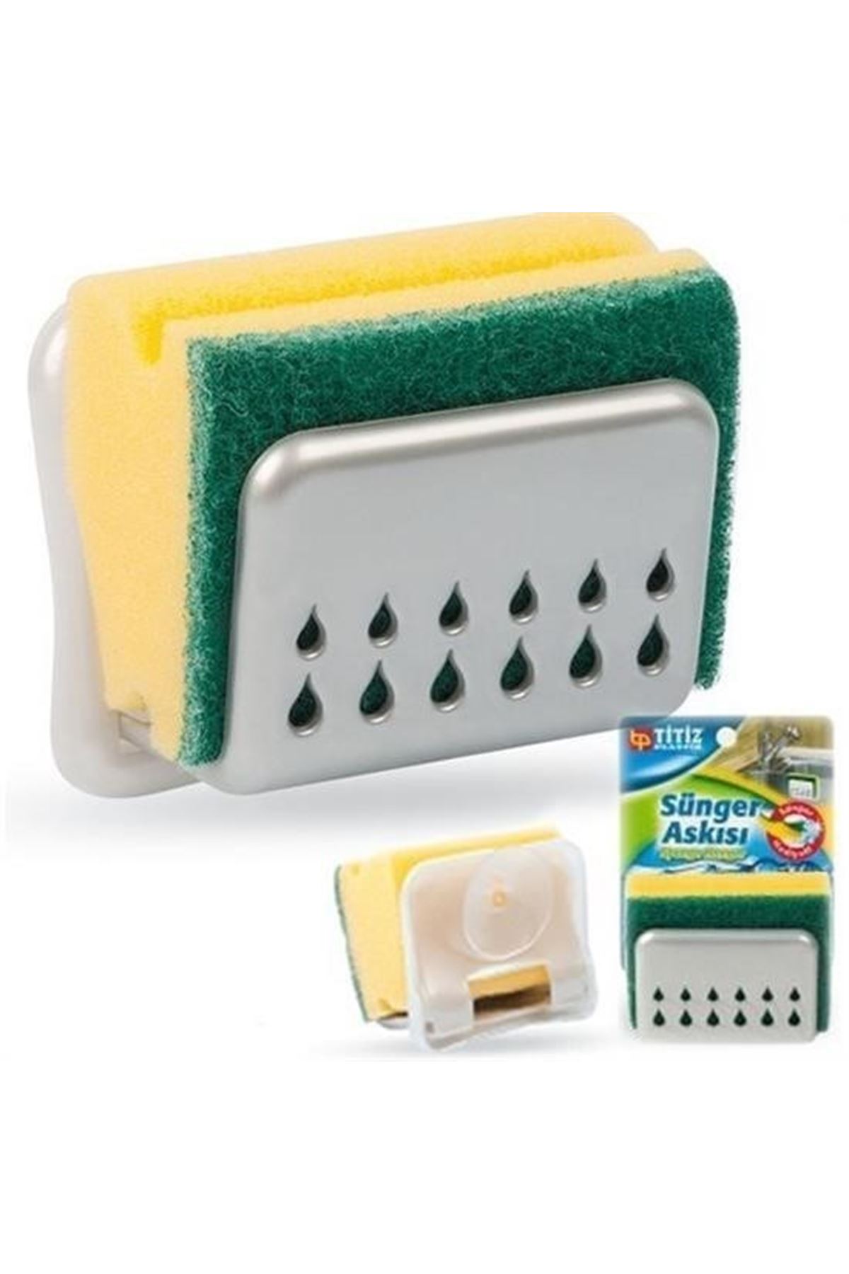 Tbl Dekor® Pratik Mutfak Lavabo Vantuzlu Bulaşık Süngeri Askısı Aparatı