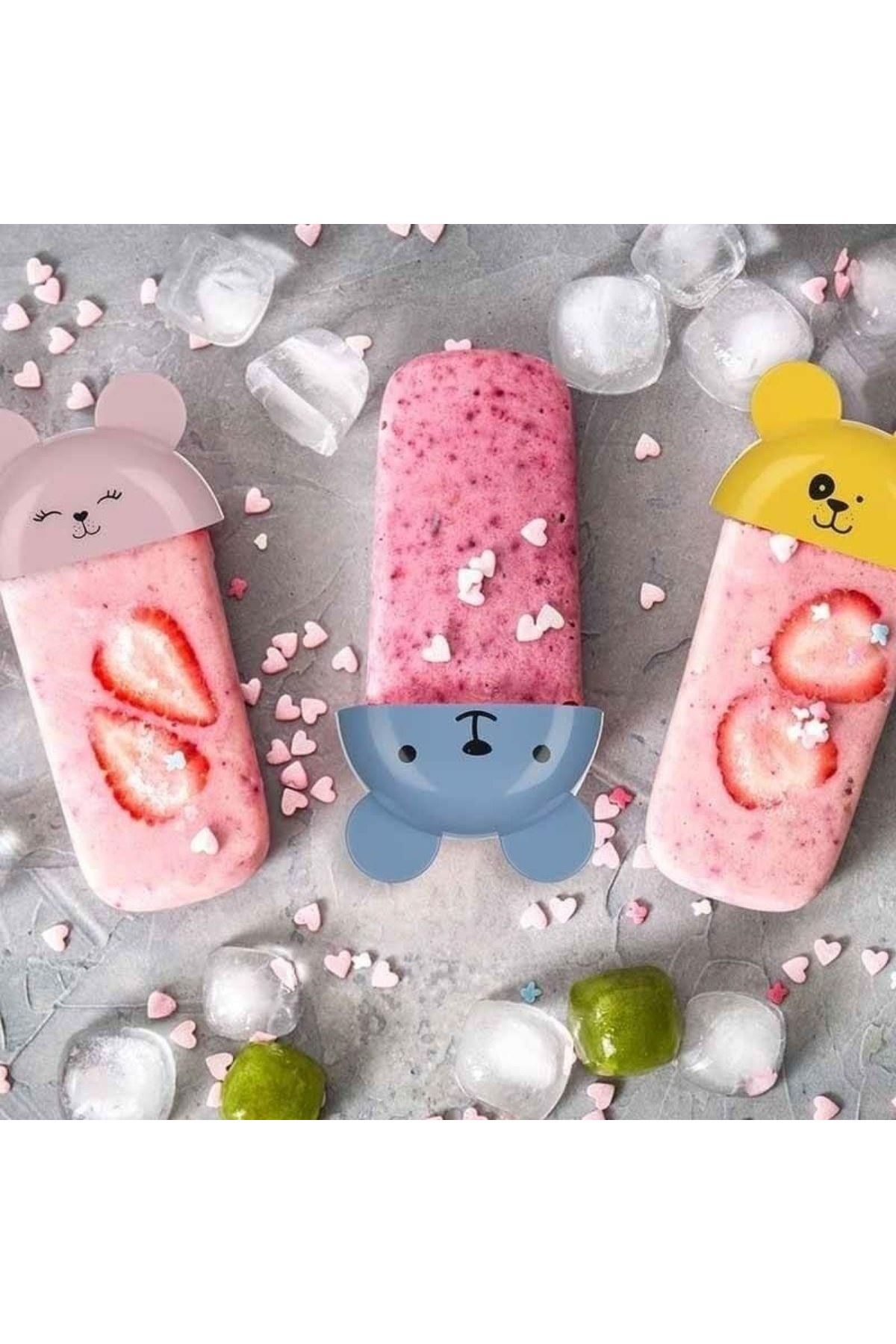 Tbl Dekor® 4'lü Kolay Şekillendirici Sevimli Çocuk Meybuz  & Dondurma Kalıbı AP-9179
