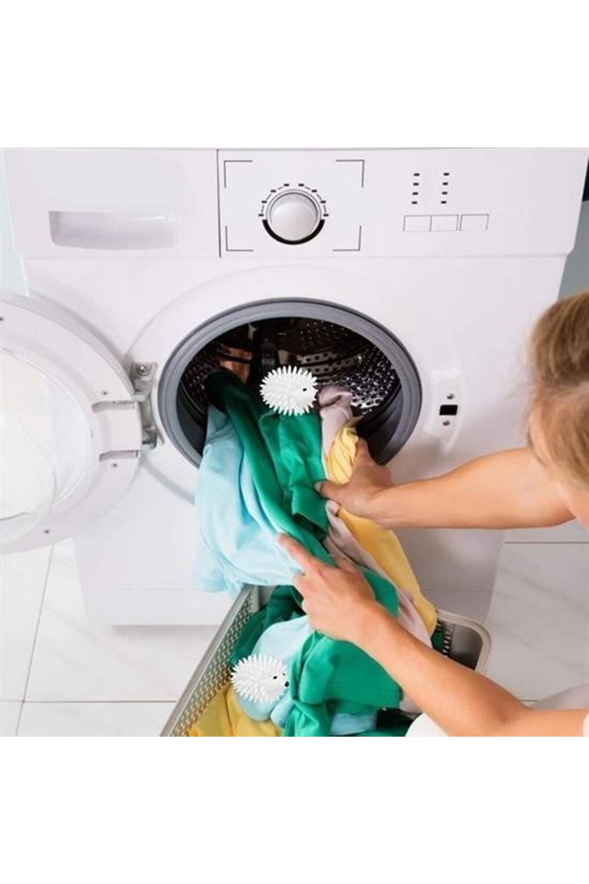 Tbl Dekor® 2'Li Kirpi Model Tüy Toplayıcı Kırışık Önleyici Çamaşır Kurutma Topu