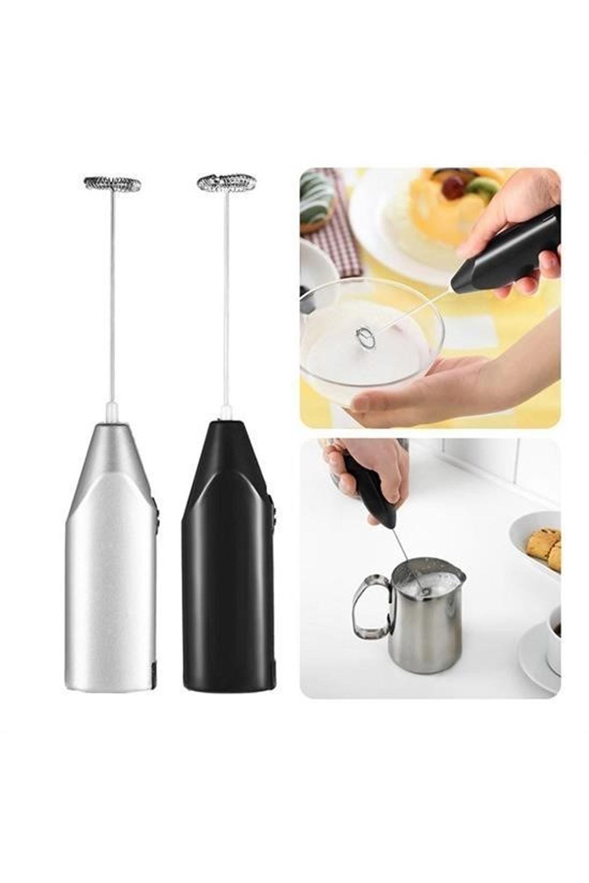 Tbl Dekor® El Çırpıcısı Pilli Mini Portatif Mutfak Mikseri Köpürtme Aleti