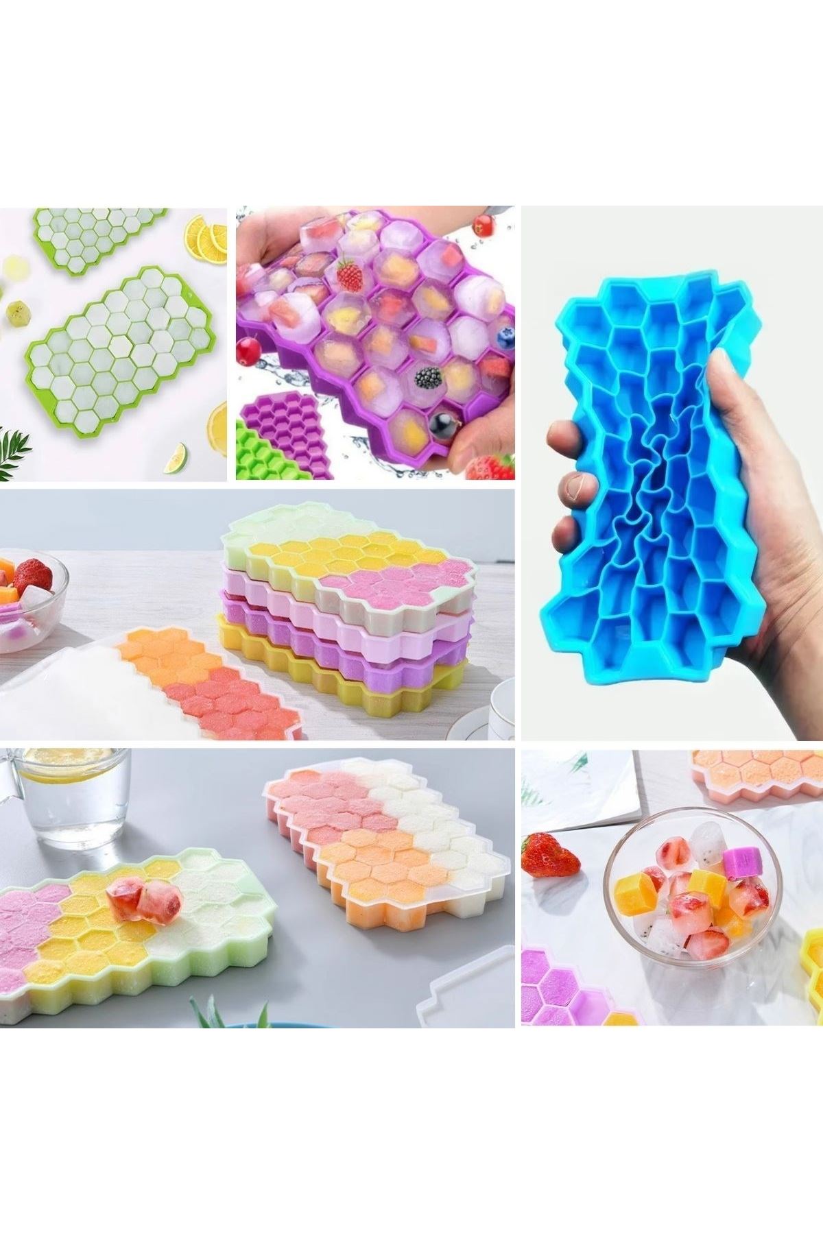 Tbl Dekor® 37 Bölmeli Slikon Petek Şeklinde Buz Kalıbı