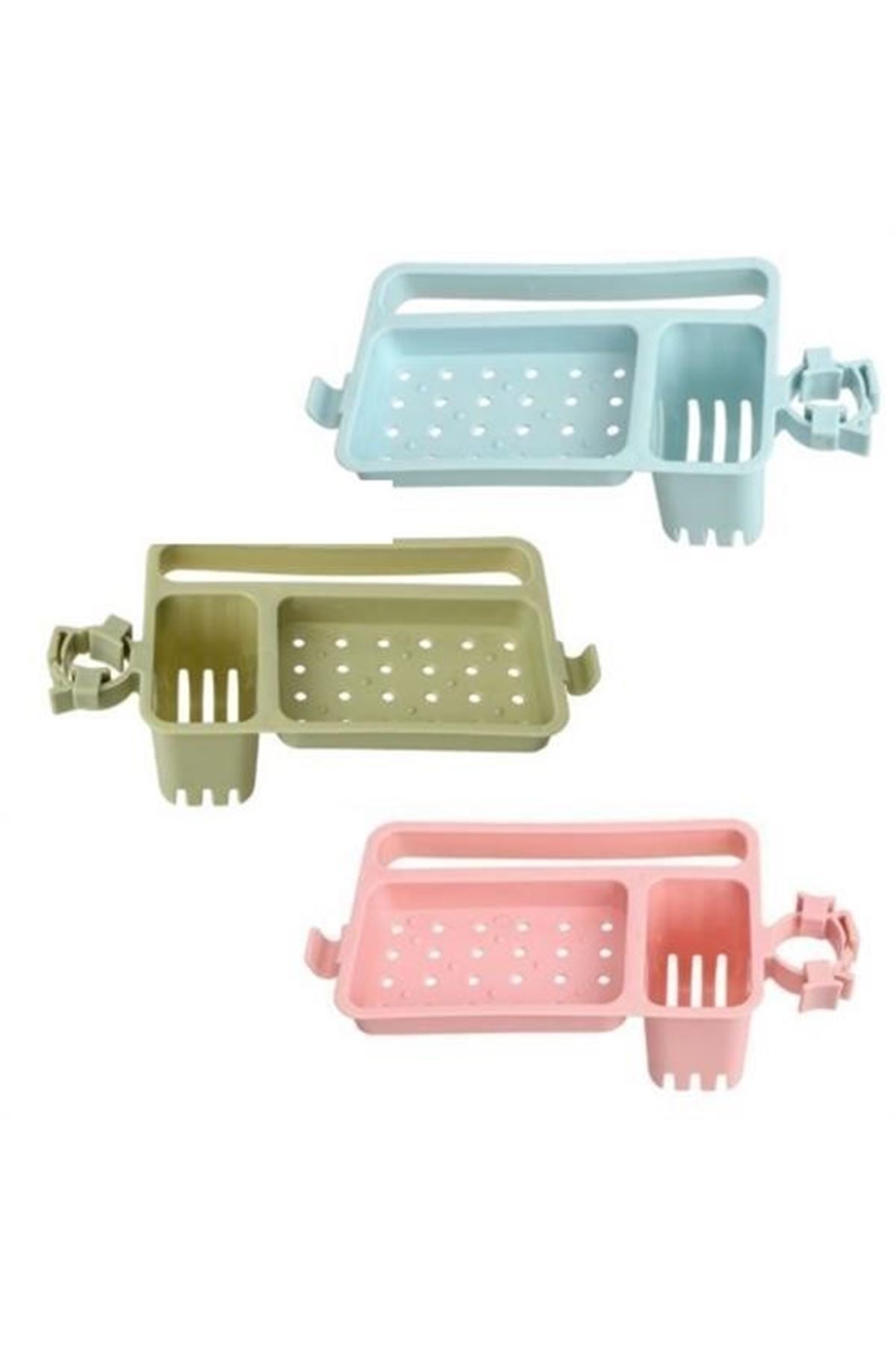 Tbl Dekor® Musluğa Takılan Sünger Havlu Askılı Sabun Hazneli mutfak Banyo Lavabo Düzenleyici Organizer