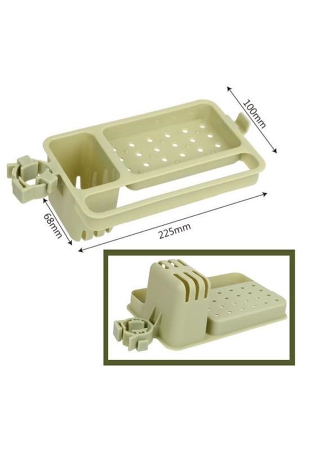 Tbl Dekor® Musluğa Takılan Sünger Havlu Askılı Sabun Hazneli mutfak Banyo Lavabo Düzenleyici Organizer