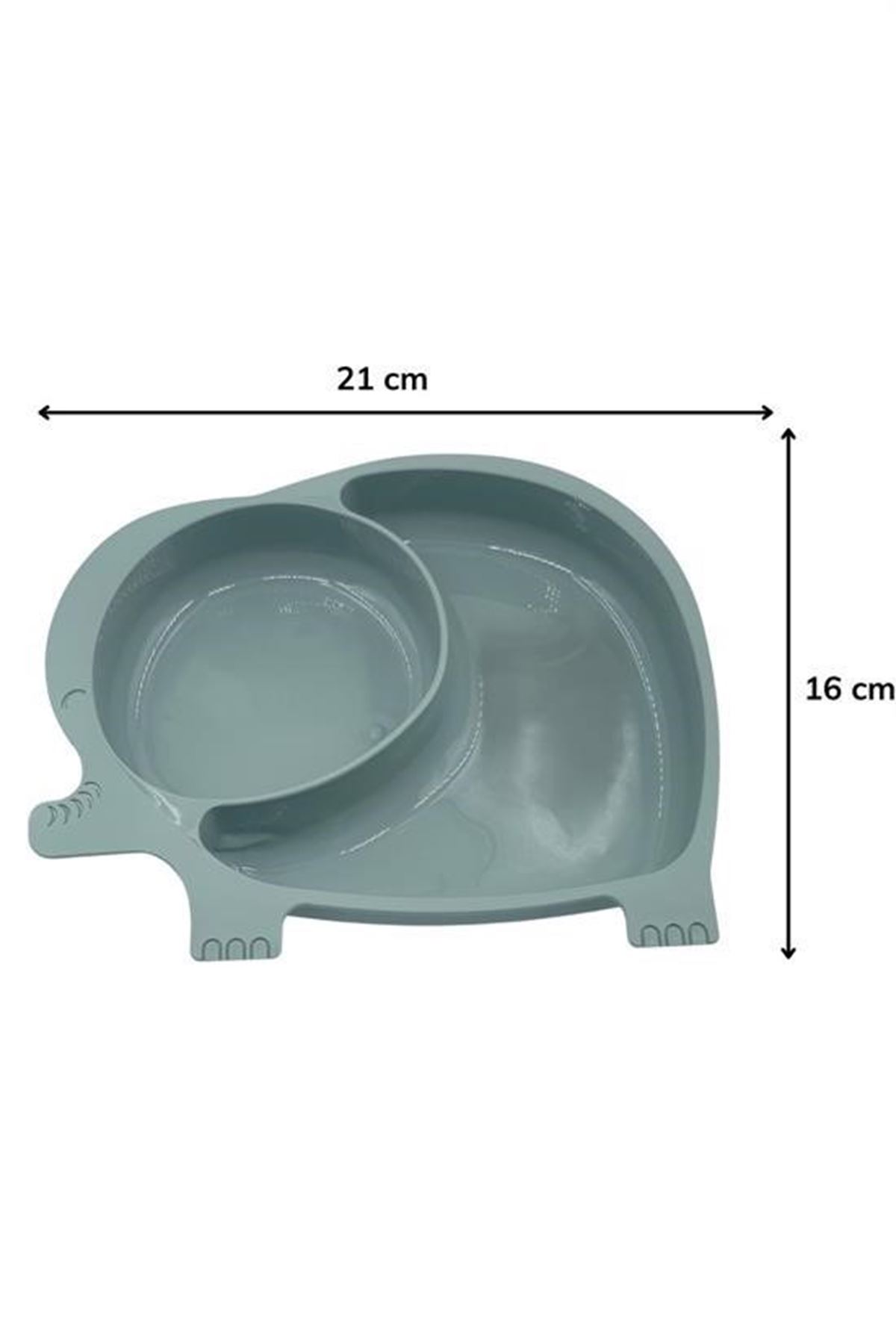 Tbl Dekor® Bebek ve Çocuk için Sevimli Fil Model Desenli Yemek Bebek Mama Kabı Bölmeli Tabak