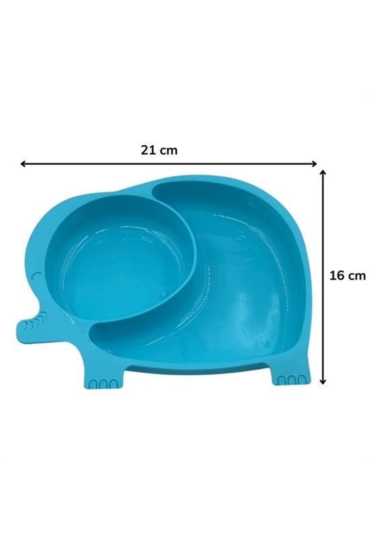 Tbl Dekor® Bebek ve Çocuk için Sevimli Fil Model Desenli Yemek Bebek Mama Kabı Bölmeli Tabak