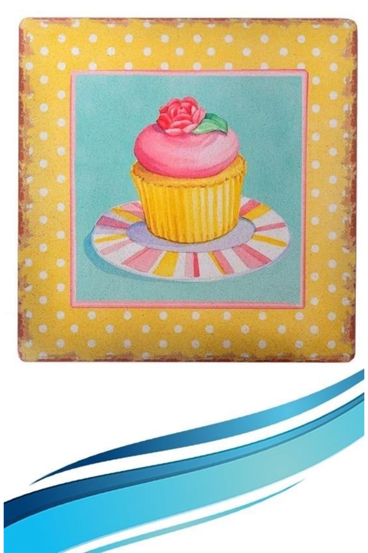 Tbl Dekor® Decotown Duvar Panosu 40*40 Cup Cake Muffin Motifli Duvar Süsü