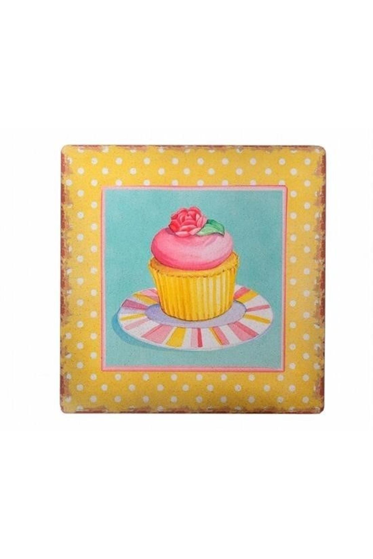 Tbl Dekor® Decotown Duvar Panosu 40*40 Cup Cake Muffin Motifli Duvar Süsü