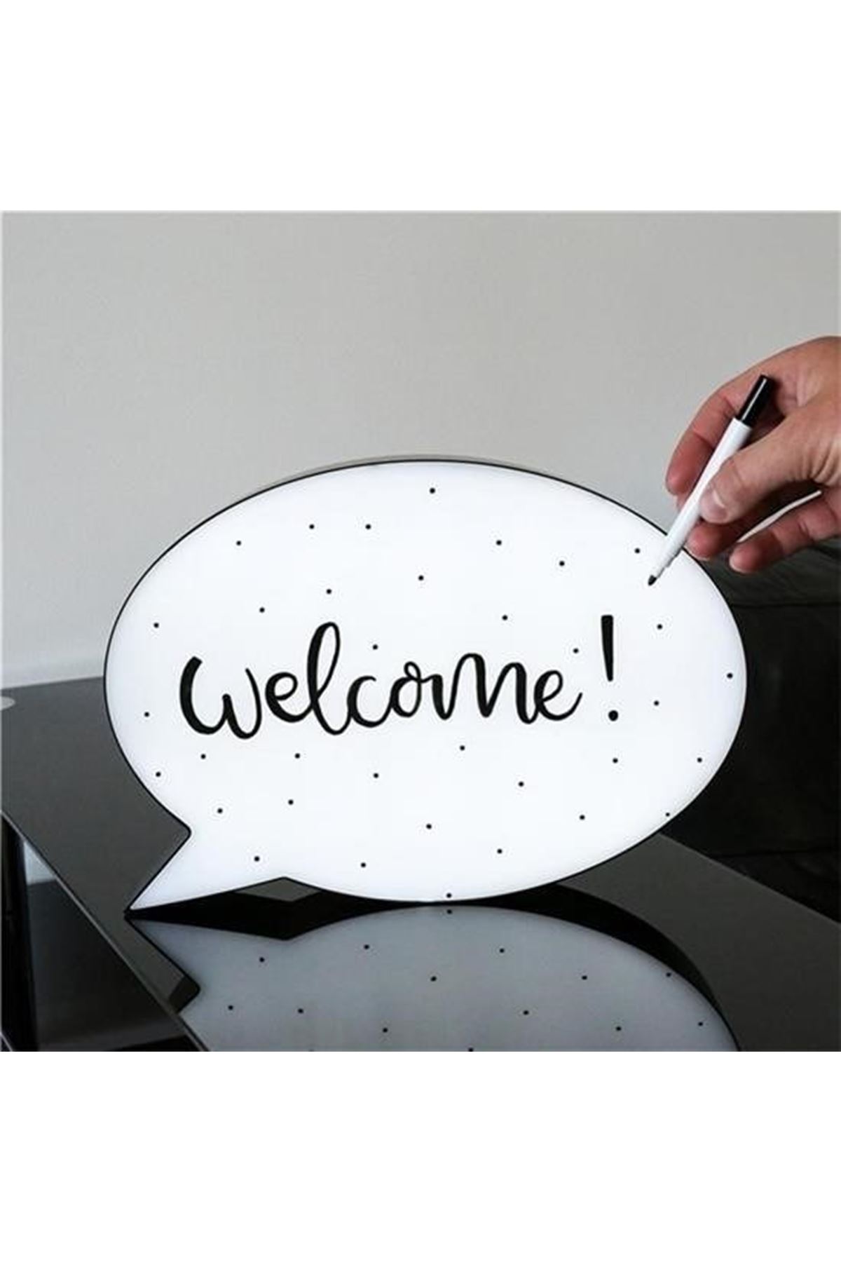 Tbl Dekor® Kalemle Yazılabilen Konuşma Balonu Görünümlü Işıklı Mesaj Panosu