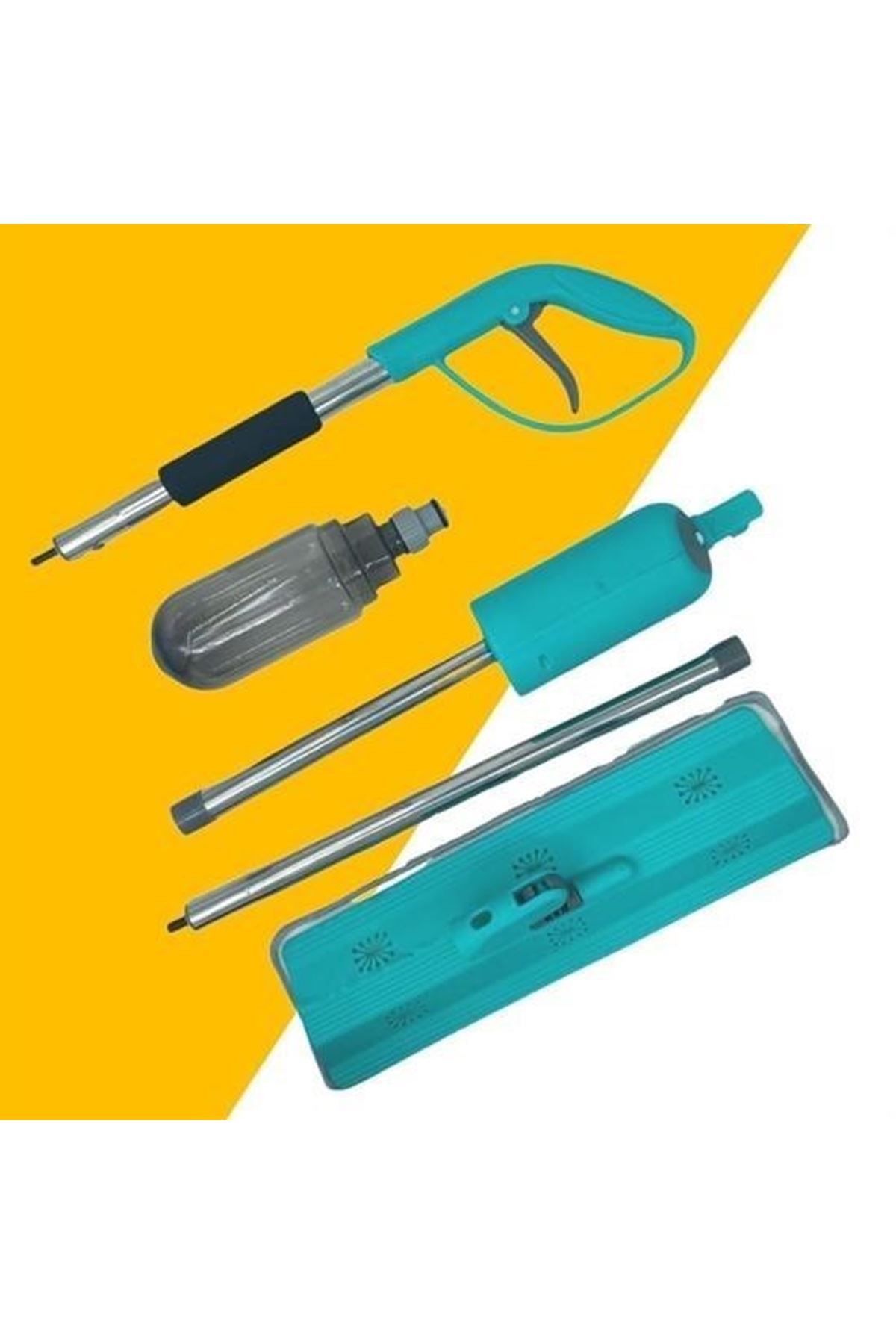 Tbl Dekor® Döner Başlıklı Spreyli Mop Parke Ahşap Fayans Temizleyici Su Hazneli Sihirli Paspas