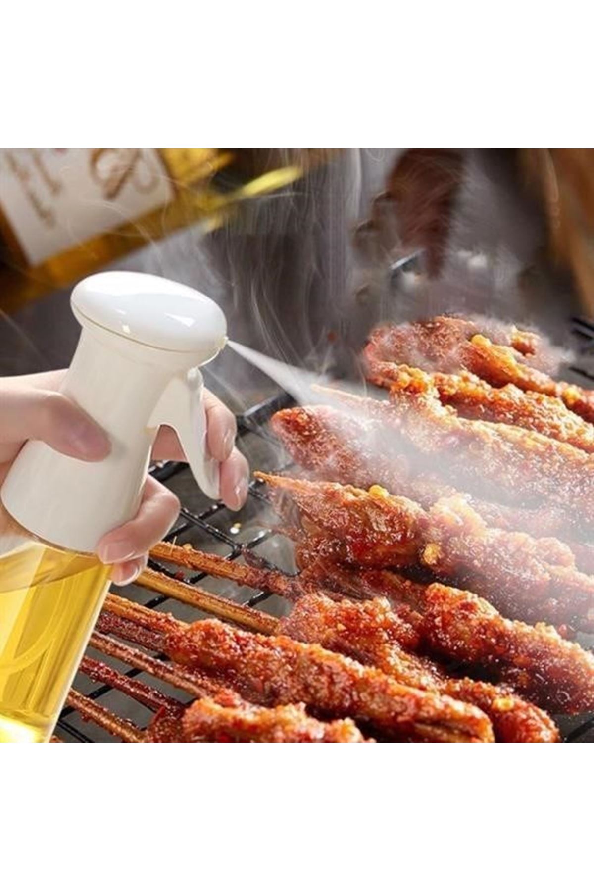 Tbl Dekor®  Çok Amaçlı Cam Şişe Püskürtmeli Dağıtıcı Yağdanlık Limonluk Sirke Sosluk Spreyi Beyaz