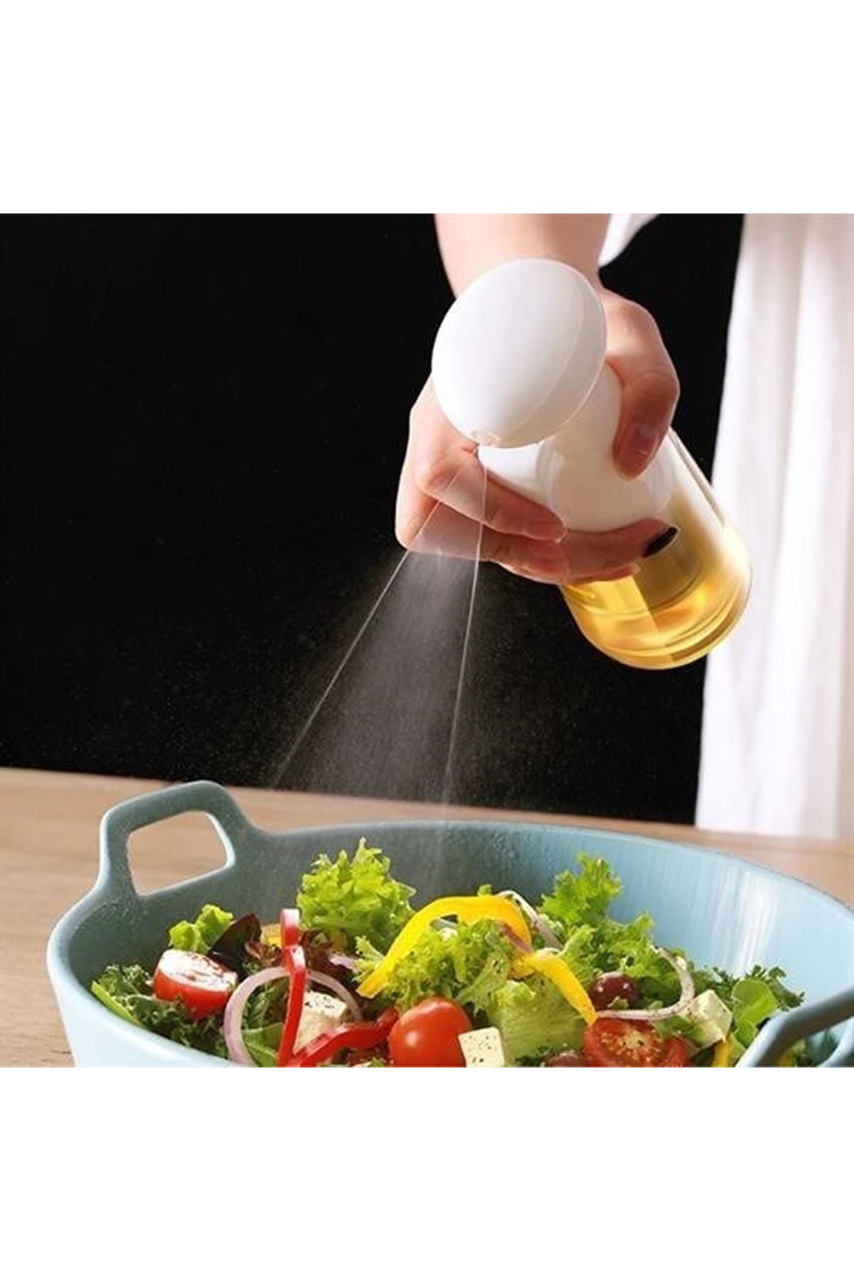 Tbl Dekor®  Çok Amaçlı Cam Şişe Püskürtmeli Dağıtıcı Yağdanlık Limonluk Sirke Sosluk Spreyi Beyaz