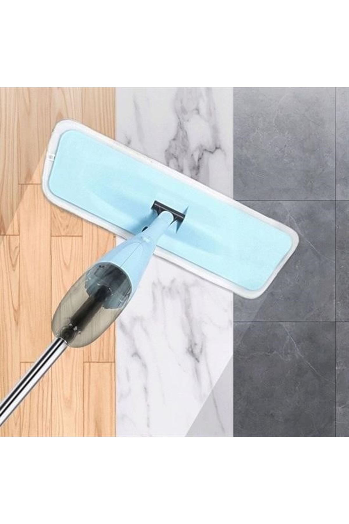 Tbl Dekor® Döner Başlıklı Spreyli Mop Parke Ahşap Fayans Temizleyici Su Hazneli Sihirli Paspas