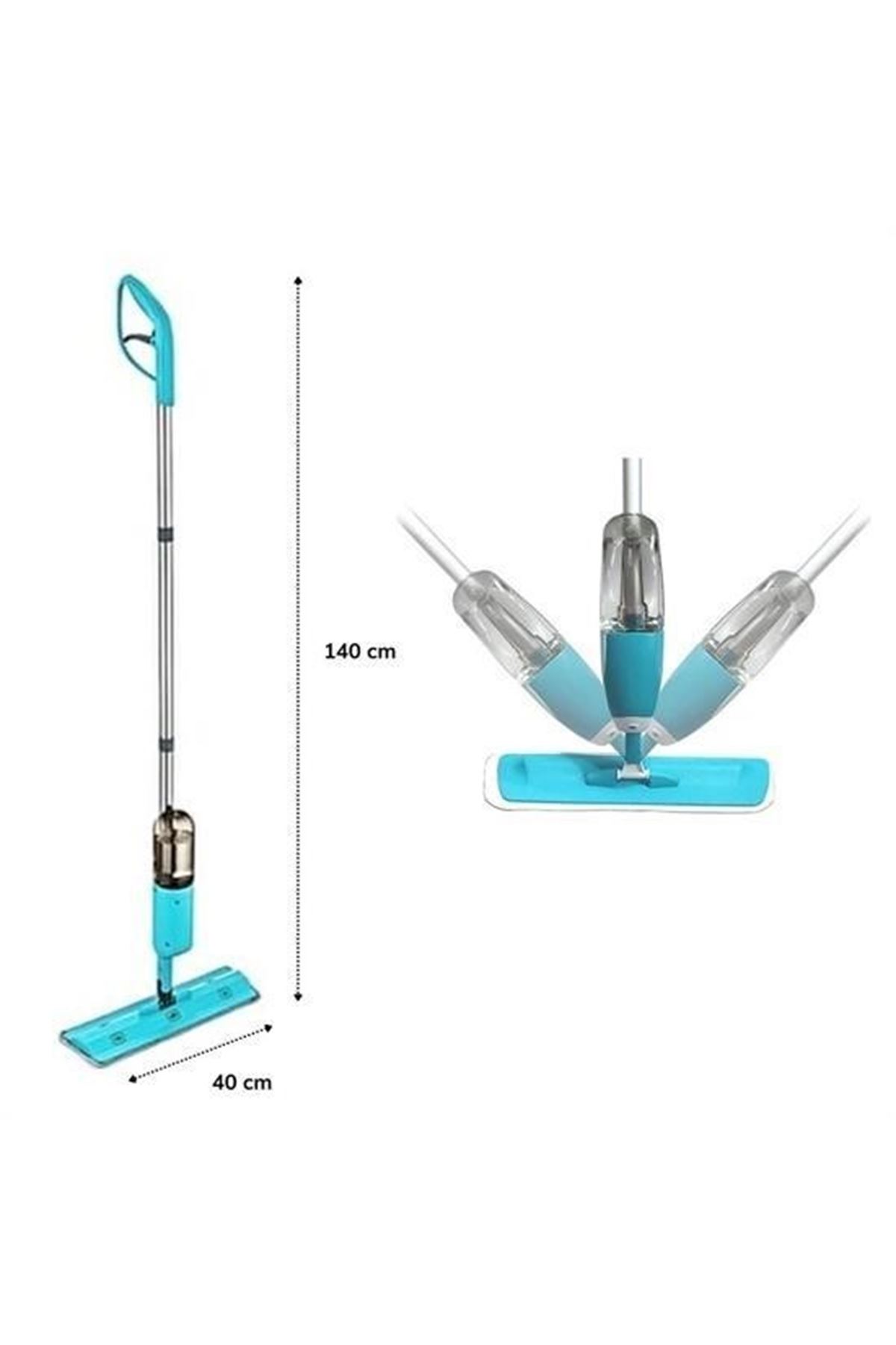 Tbl Dekor® Döner Başlıklı Spreyli Mop Parke Ahşap Fayans Temizleyici Su Hazneli Sihirli Paspas