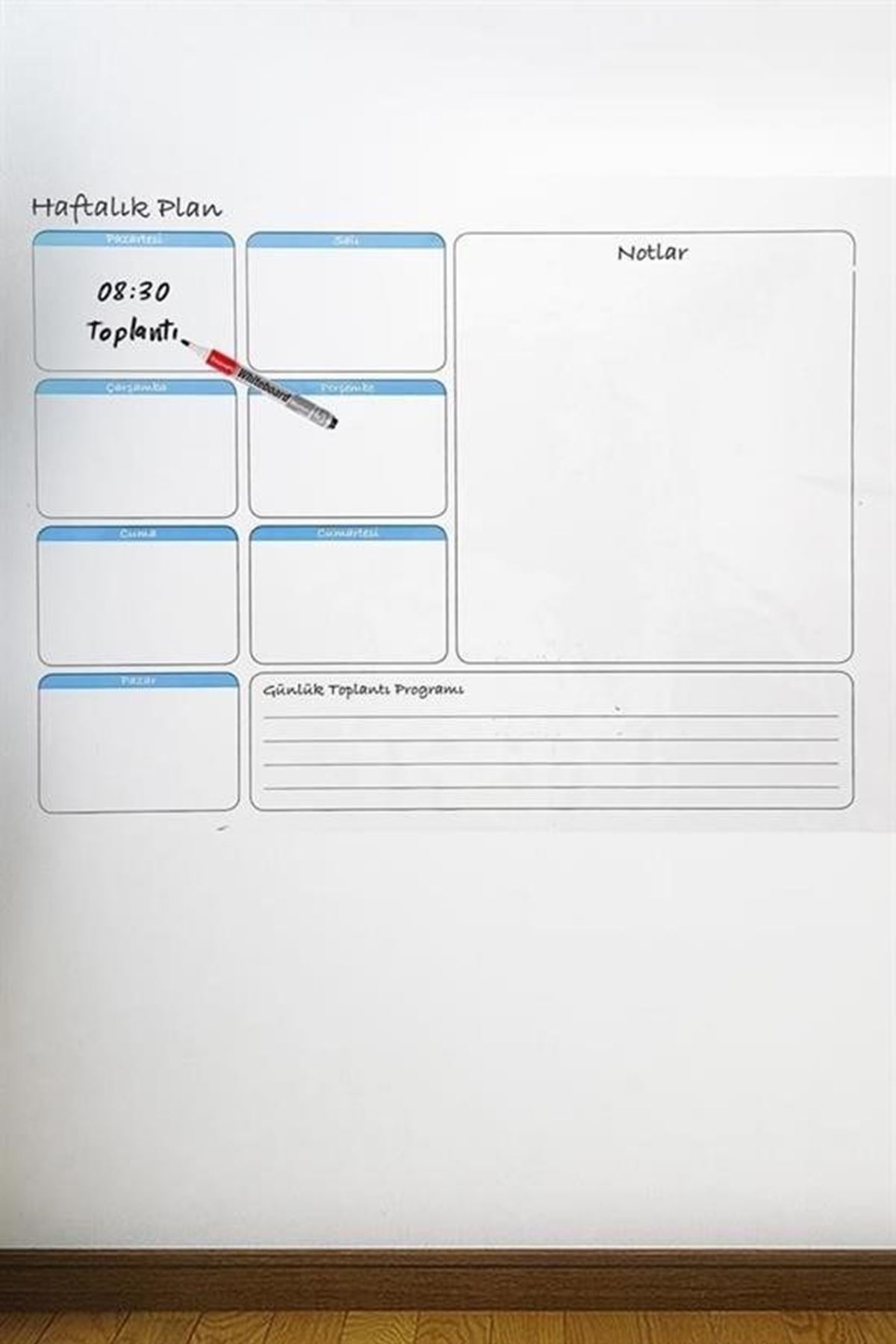 Tbl Dekor® Haftalık Planlayıcı Manyetik Duvar Stickerı Takvim 56 cm x 70 cm