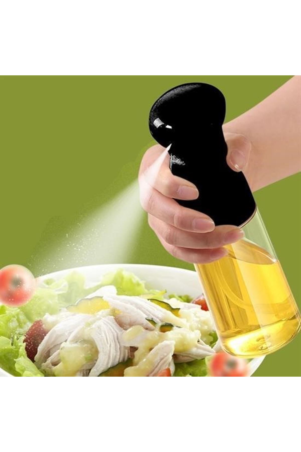 Tbl Dekor®  Çok Amaçlı Cam Şişe Püskürtmeli Dağıtıcı Yağdanlık Limonluk Sirke Sosluk Spreyi Siyah