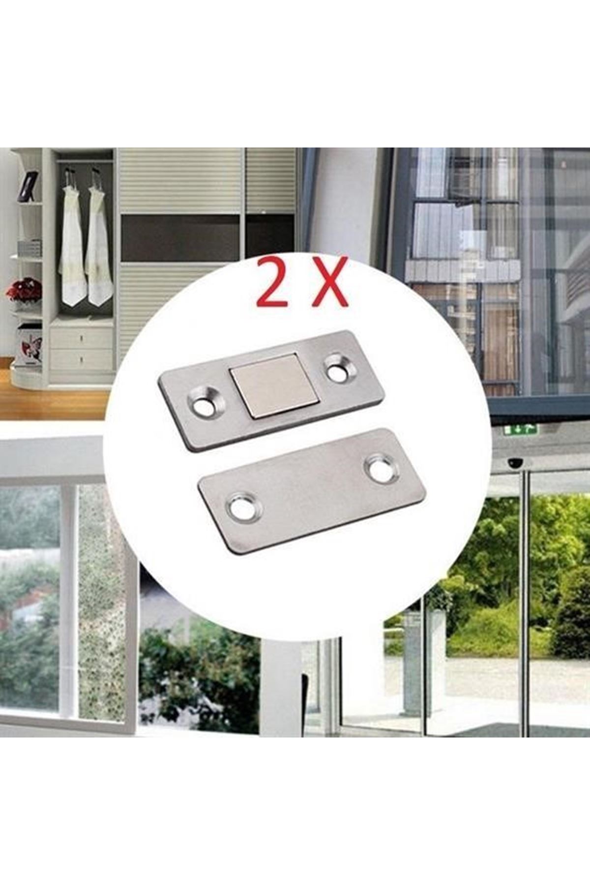Tbl Dekor® 2 Çift Çok Amaçlı Kapı Kapak Dolap Çekmece Mobilya Durdurucu Kapatıcı Mıknatıslar