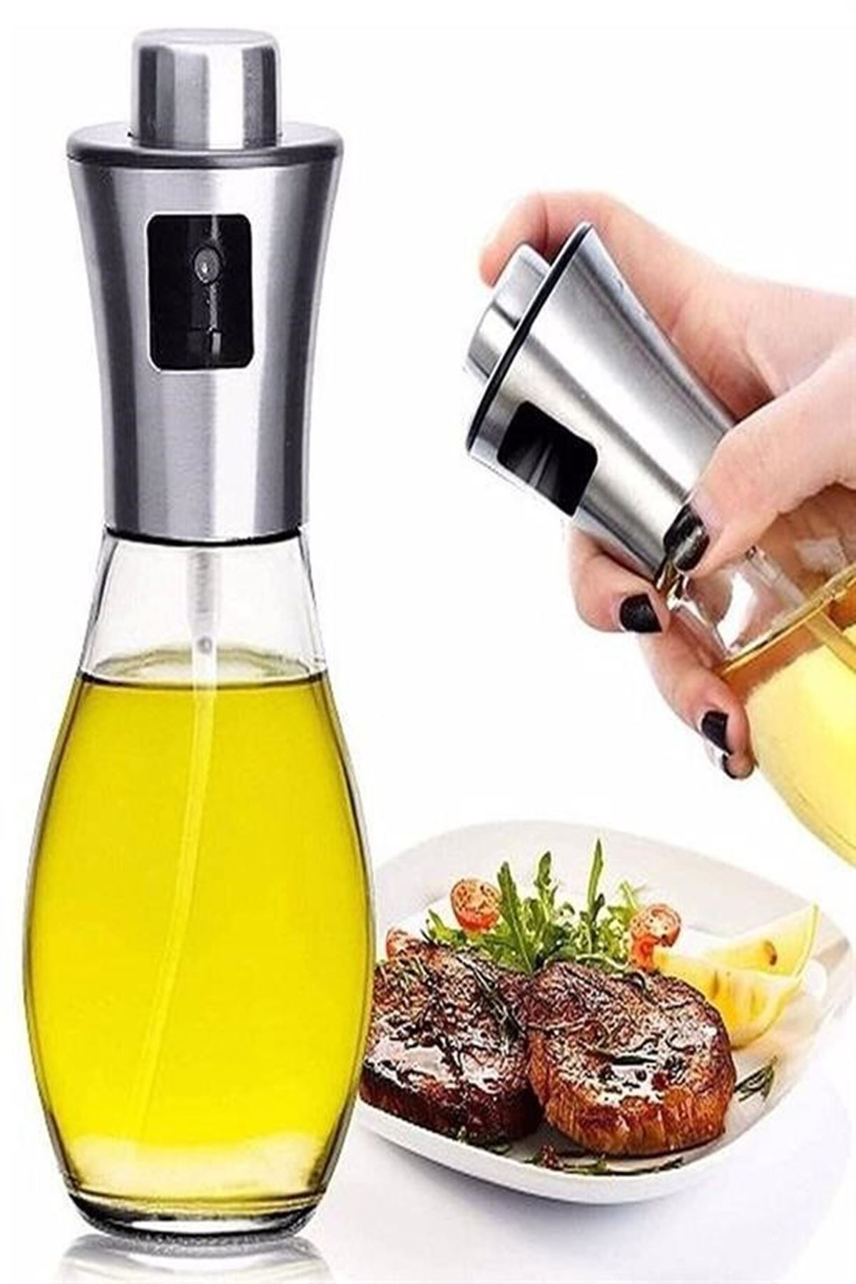 Tbl Dekor® Çok Amaçlı Spreyli Sızdırmaz Cam Şişe Yağdanlık Limon Sirke Sos Püskürtücü Dağıtıcı Sprey