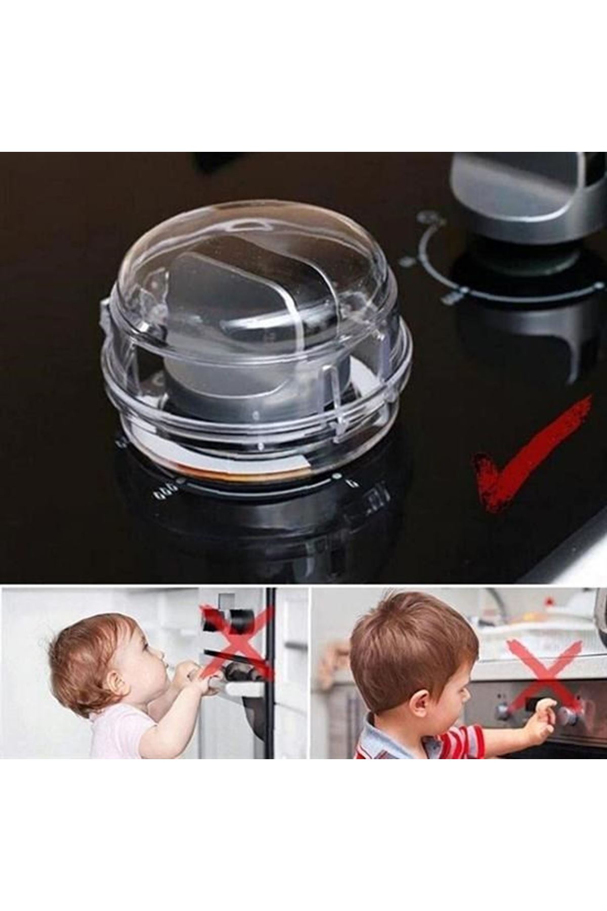 Tbl Dekor® Isıya Dayanıklı Plastik Ocak Düğme Koruyucu Düğme Kilidi Emniyet Düzeneği