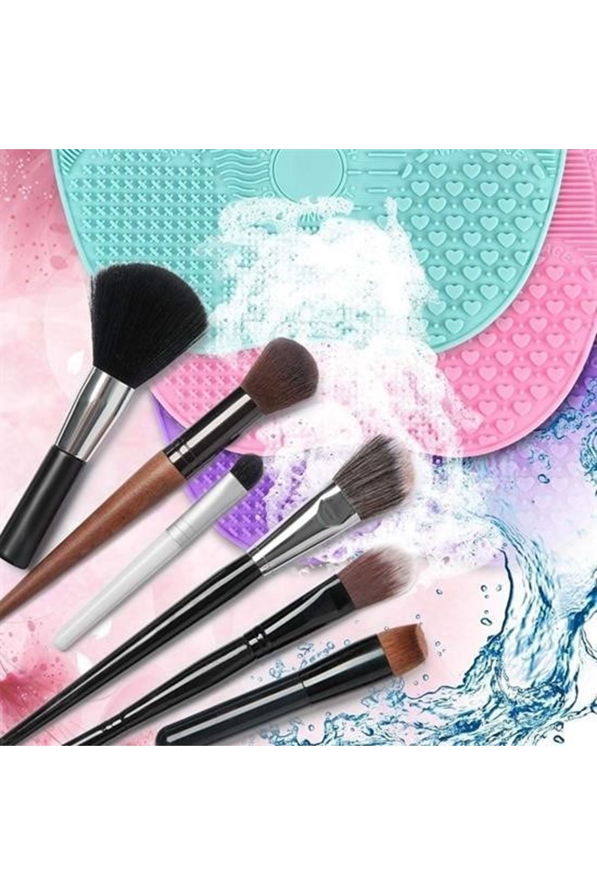 Tbl Dekor® Pratik Kolay Makyaj Fırçası Temizleme Matı Aparatı Aleti