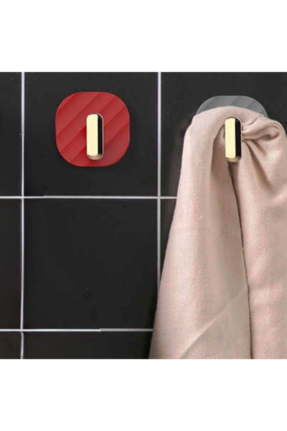 Tbl Dekor® 2li Yapışkanlı Retro Askılık Dolap Kapak Kulpu Kırmızı