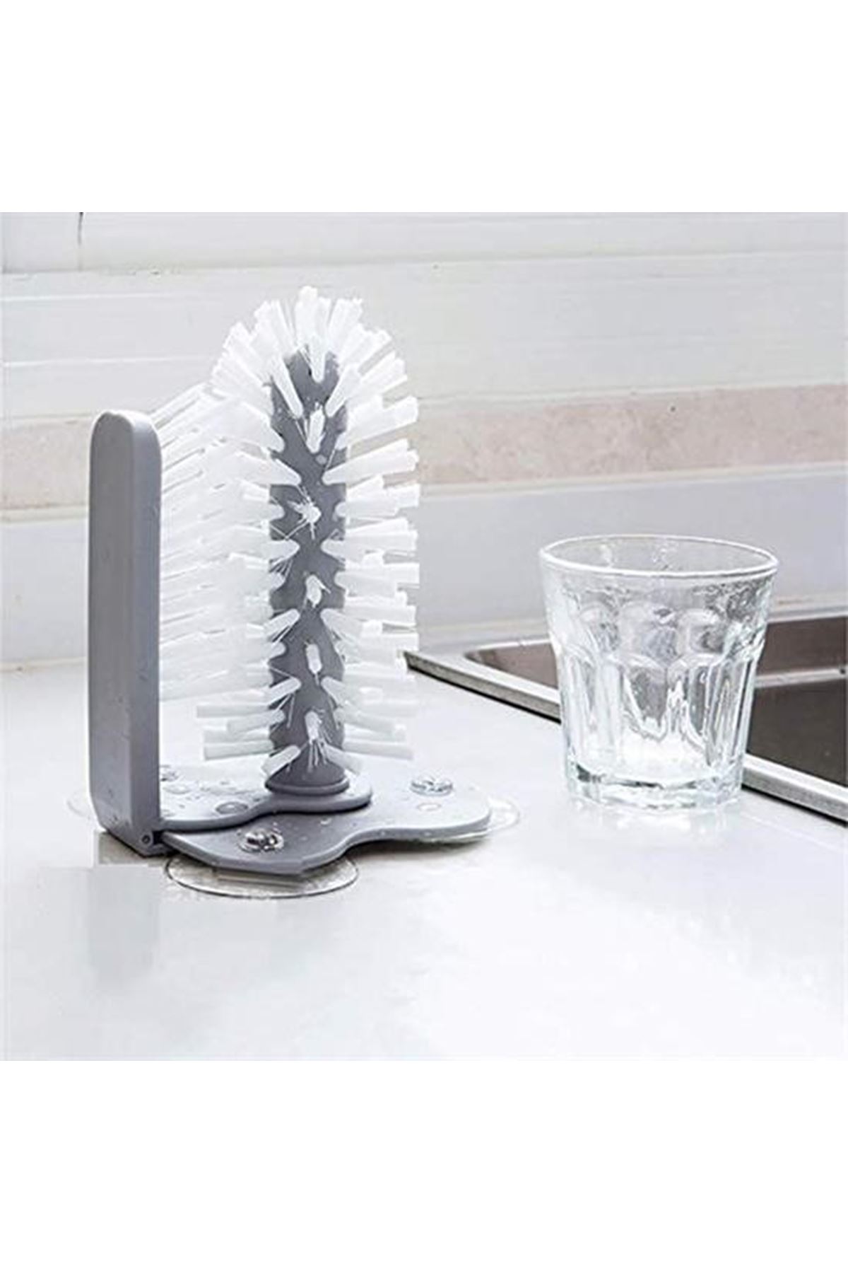 Tbl Dekor® Pratik Kolay Fonksiyonel Vantuzlu Elde Bulaşık Yıkama Fırçası