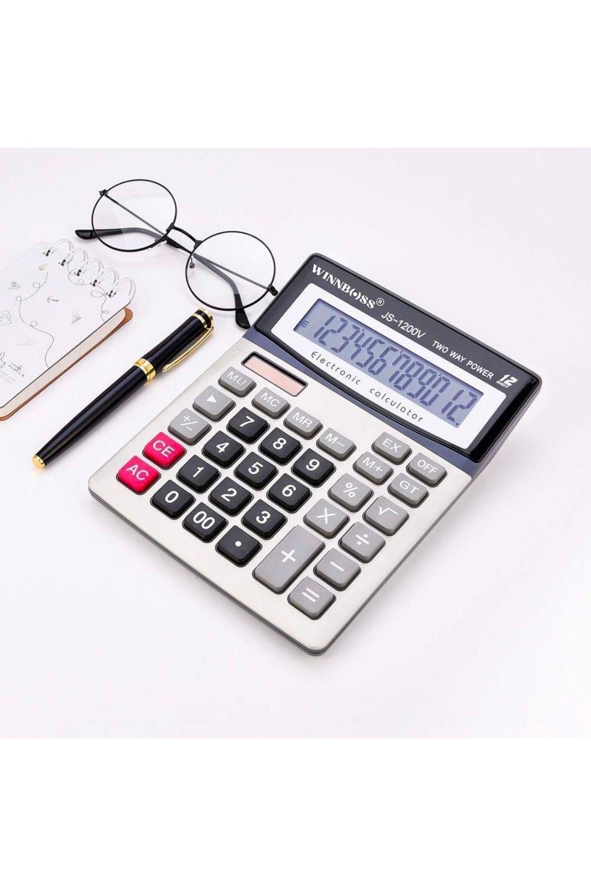 Tbl Dekor® 12 Haneli Geniş LCD Ekran, Pilli Büyük Düğmeli Hesap Makinesi