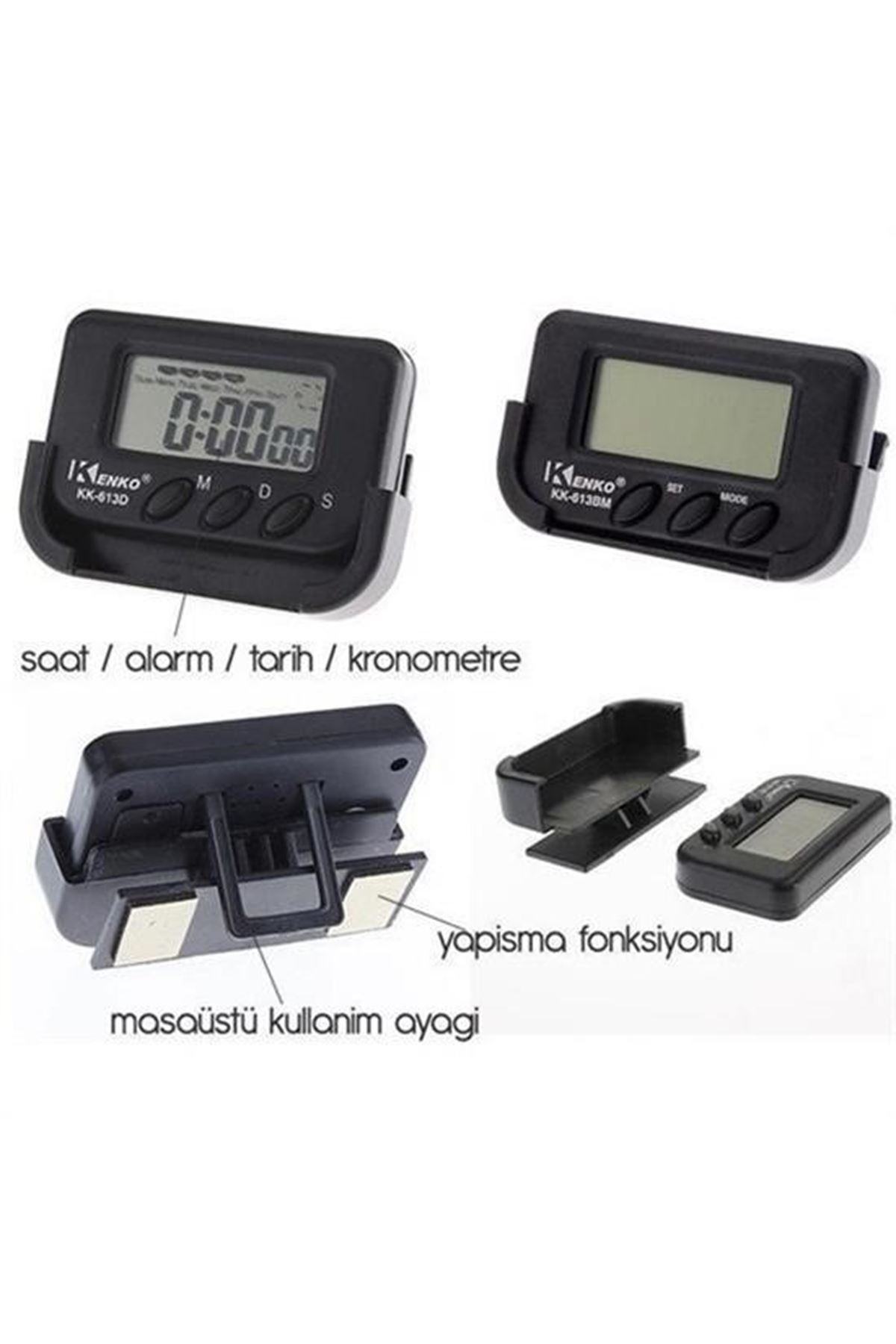 Tbl Dekor® Ev ve Araç Tipi Dijital Saat Kronometreli Alarmlı Pilli Saat