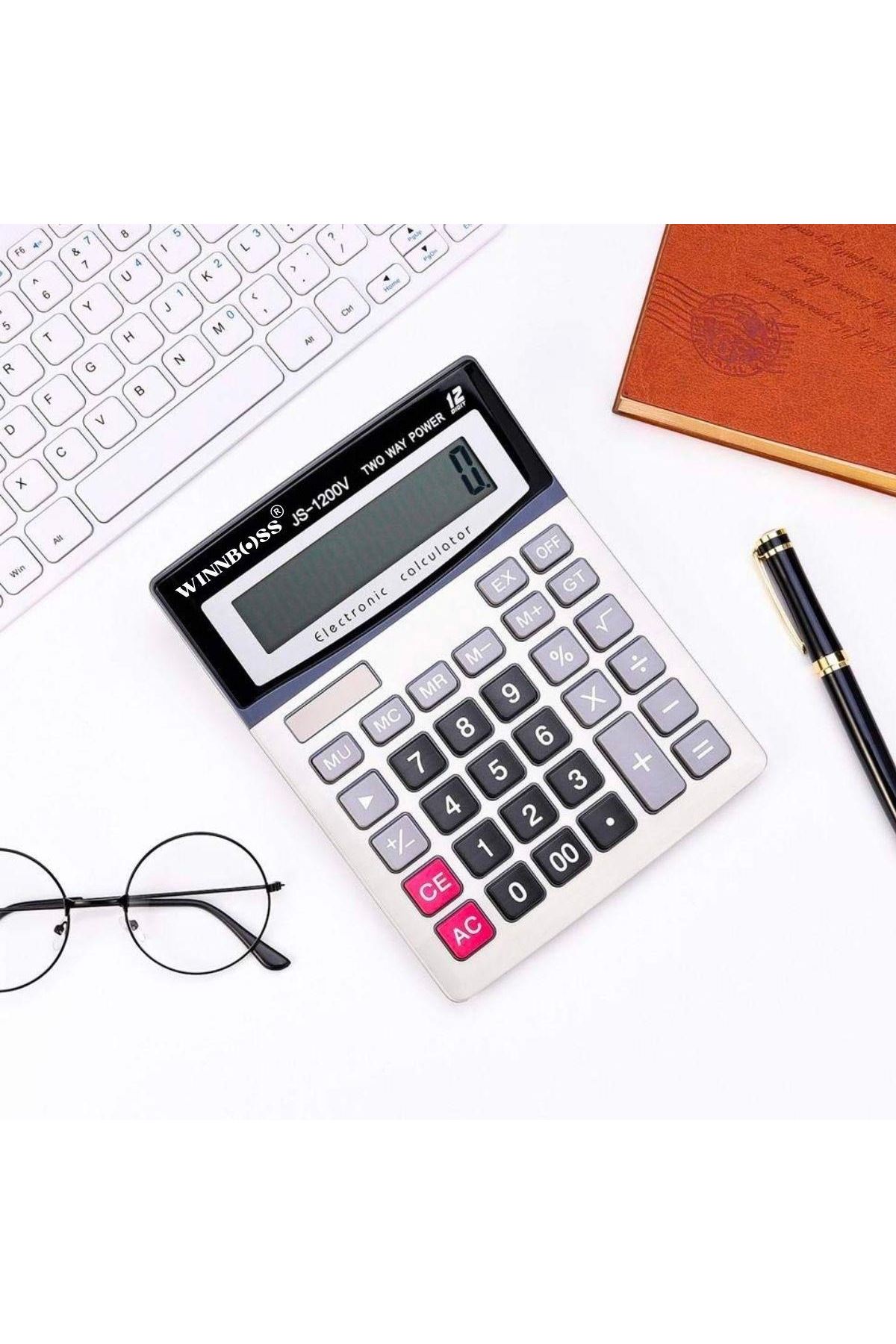 Tbl Dekor® 12 Haneli Geniş LCD Ekran, Pilli Büyük Düğmeli Hesap Makinesi