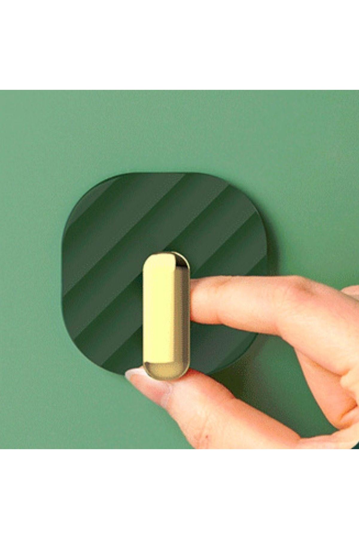 Tbl Dekor® 2li Yapışkanlı Retro Askılık Dolap Kapak Kulpu Yeşil