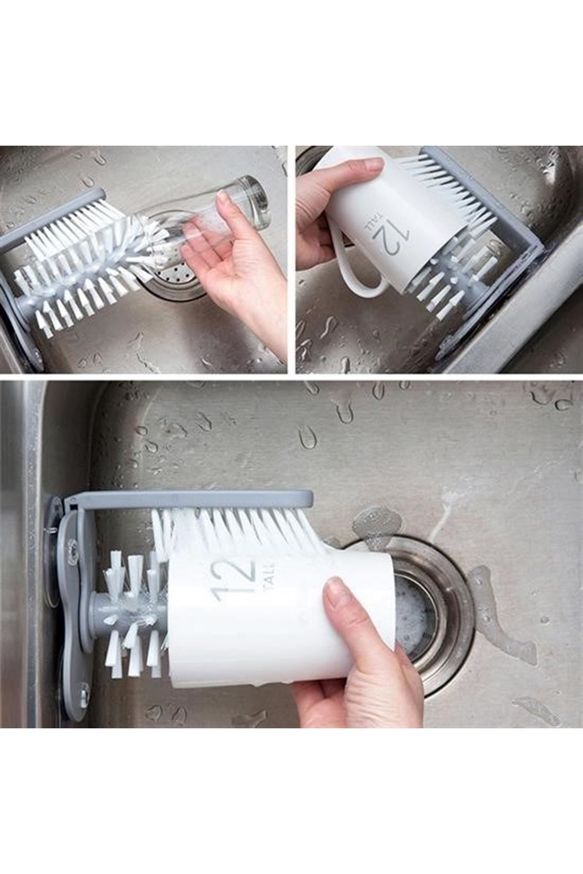 Tbl Dekor® Pratik Kolay Fonksiyonel Vantuzlu Elde Bulaşık Yıkama Fırçası