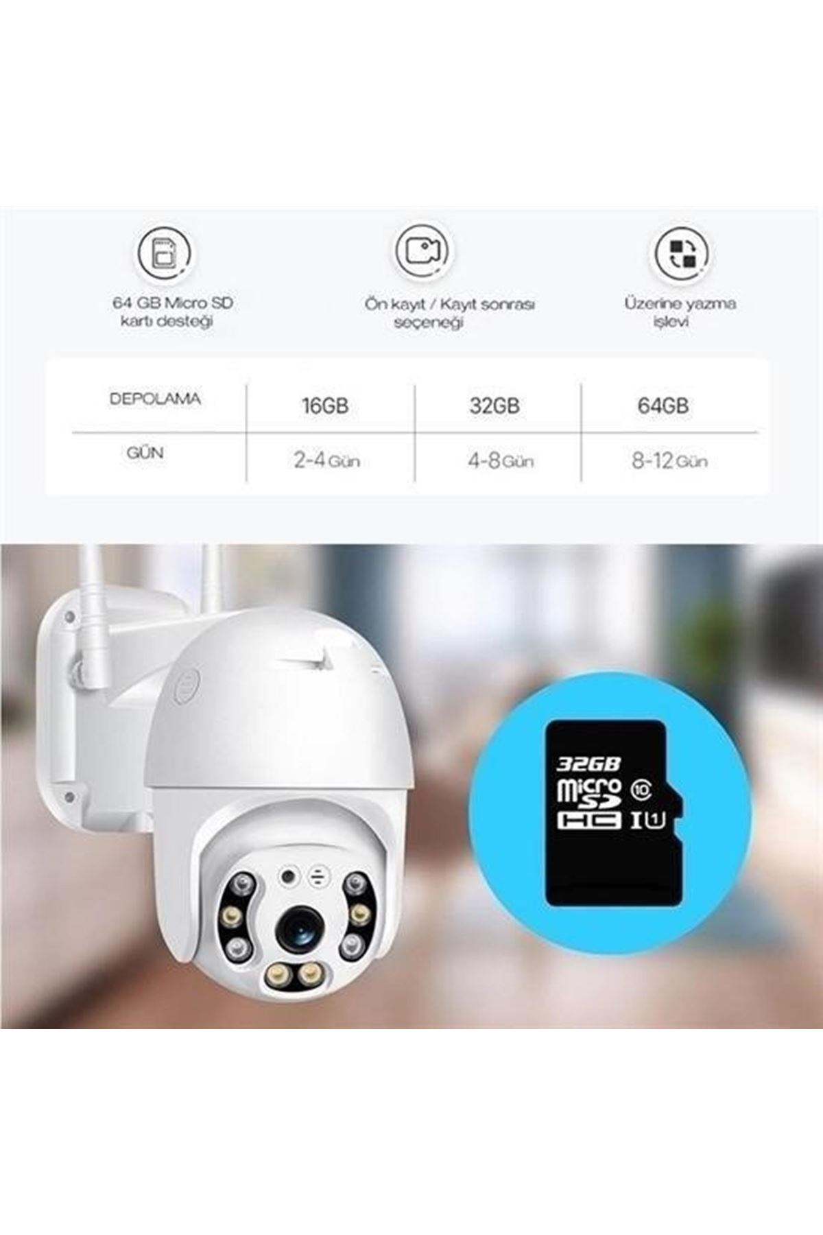 Tbl Dekor® 20 MP HD Lens İç Dış Mekan Suya Danıklı IP Wifi Network Güvenlik Kamerası Wifi Kamera