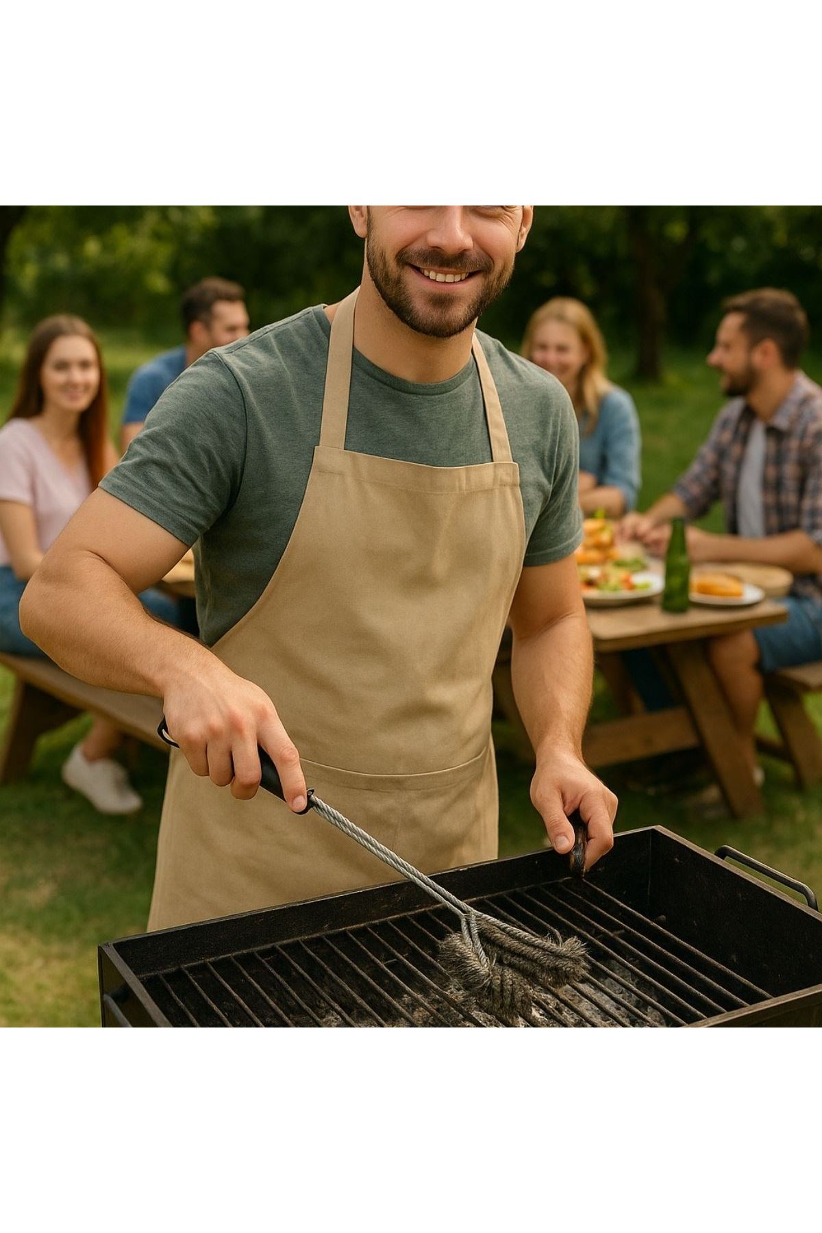 Tbl Dekor® Mangal Izgara Temizleme Fırçası – Paslanmaz Çelik Telli, Uzun Saplı Grill Temizlik Aparatı Mangal Temizlik Fırçası