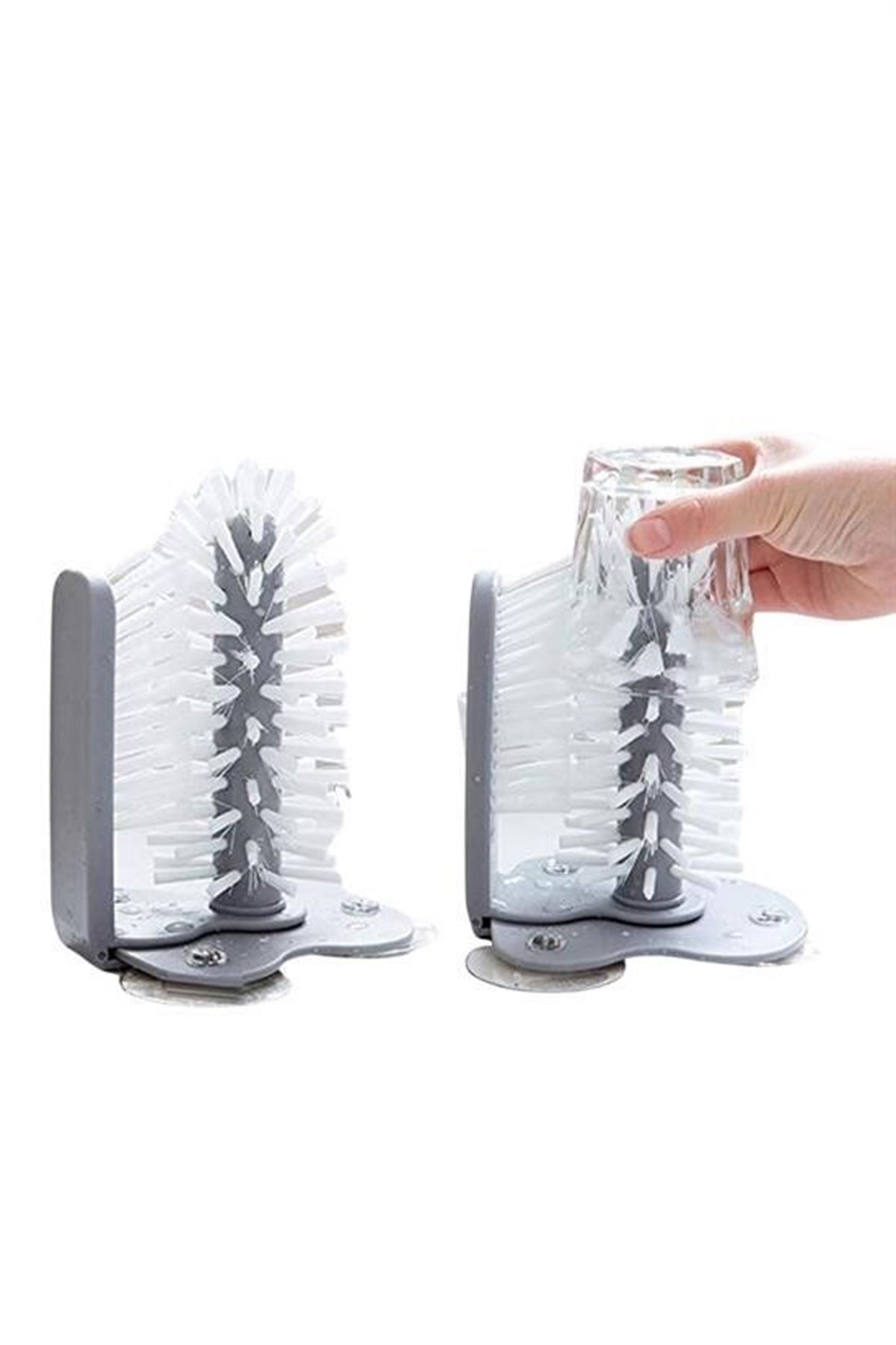 Tbl Dekor® Pratik Kolay Fonksiyonel Vantuzlu Elde Bulaşık Yıkama Fırçası