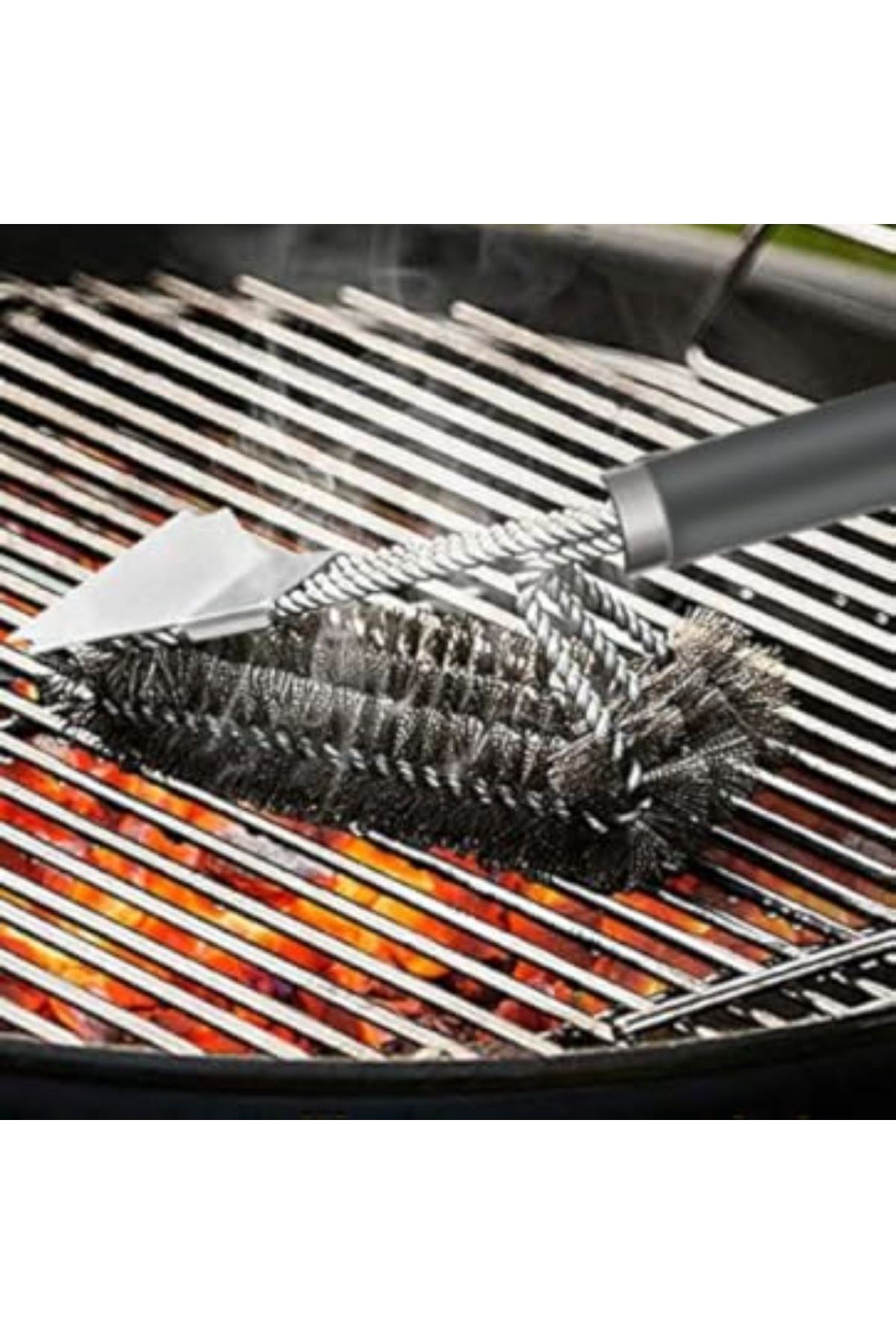 Tbl Dekor® Mangal Izgara Temizleme Fırçası – Paslanmaz Çelik Telli, Uzun Saplı Grill Temizlik Aparatı Mangal Temizlik Fırçası