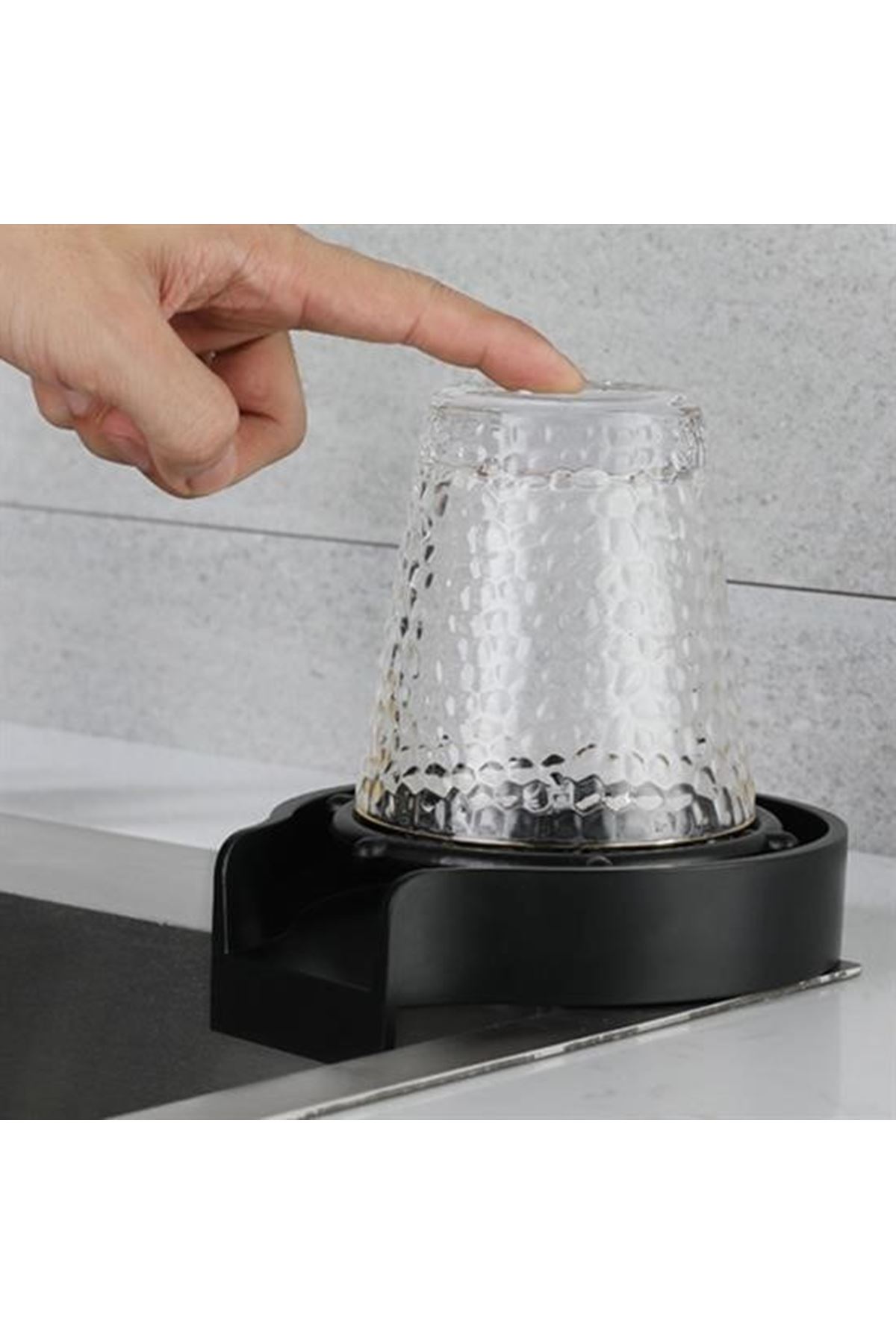 Tbl Dekor® Yüksek Basınçlı Otomatik Bardak Yıkama Aparatı Mutfak Lavaboları İçin Hızlı Kupa Durulayıcı