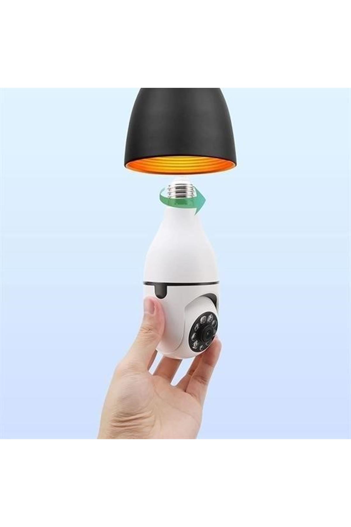 Tbl Dekor® WiFi 360 Panoramik Ampul Kamera Gece Görüş Ses Akıllı Hareket Algılayıcı