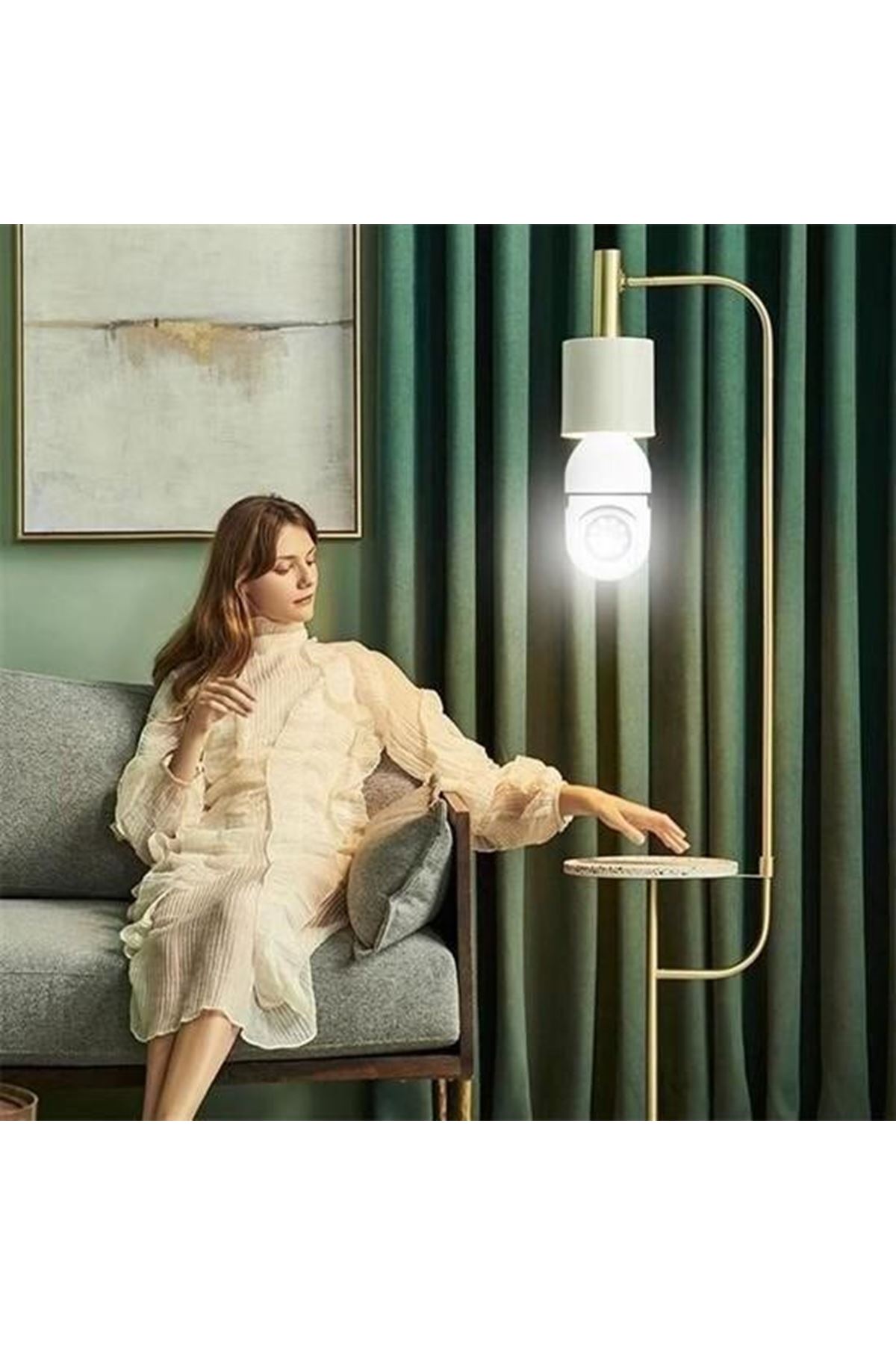 Tbl Dekor® WiFi 360 Panoramik Ampul Kamera Gece Görüş Ses Akıllı Hareket Algılayıcı