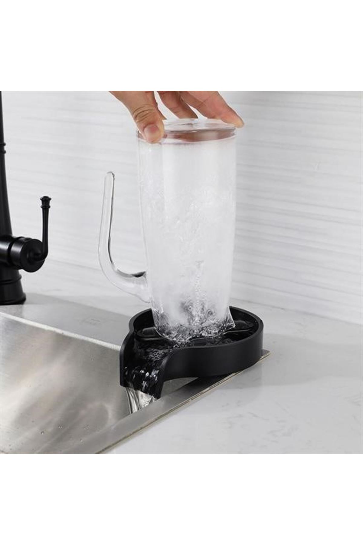 Tbl Dekor® Yüksek Basınçlı Otomatik Bardak Yıkama Aparatı Mutfak Lavaboları İçin Hızlı Kupa Durulayıcı