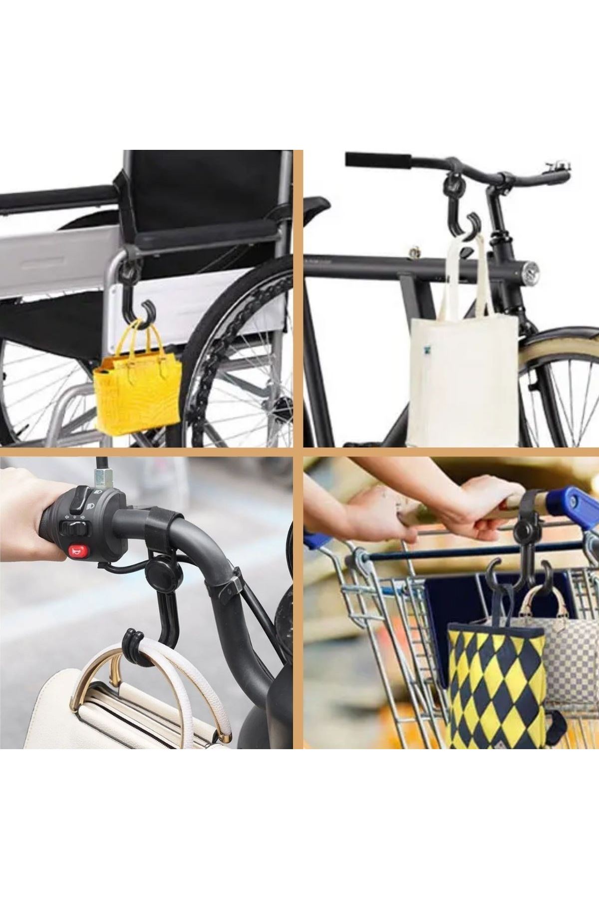 Tbl Dekor® 2'li Bebek Arabası, Motor, Bisiklet Eşya Taşıma Aparatı Plastik Kanca