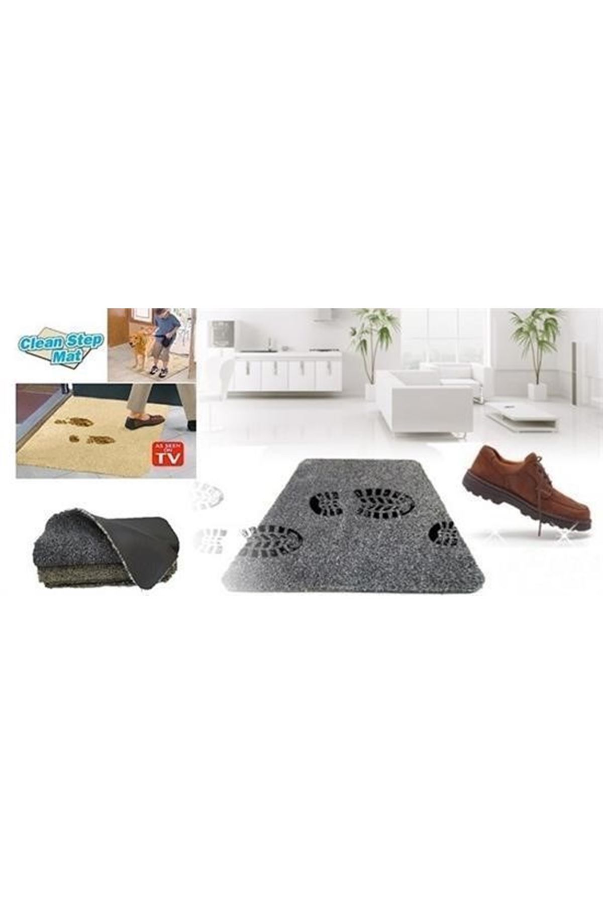 Tbl Dekor® Çamaşır Makinesinde Yıkanabilir Kir Toz Emici Mikrofiberli Paspas