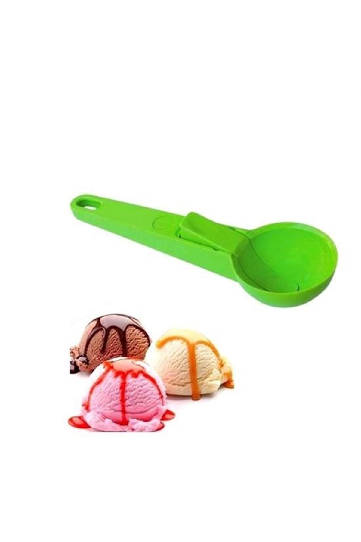 Tbl Dekor® Pratik Mandallı Plastik Dondurma Servis Sunum Kepçesi Kaşığı