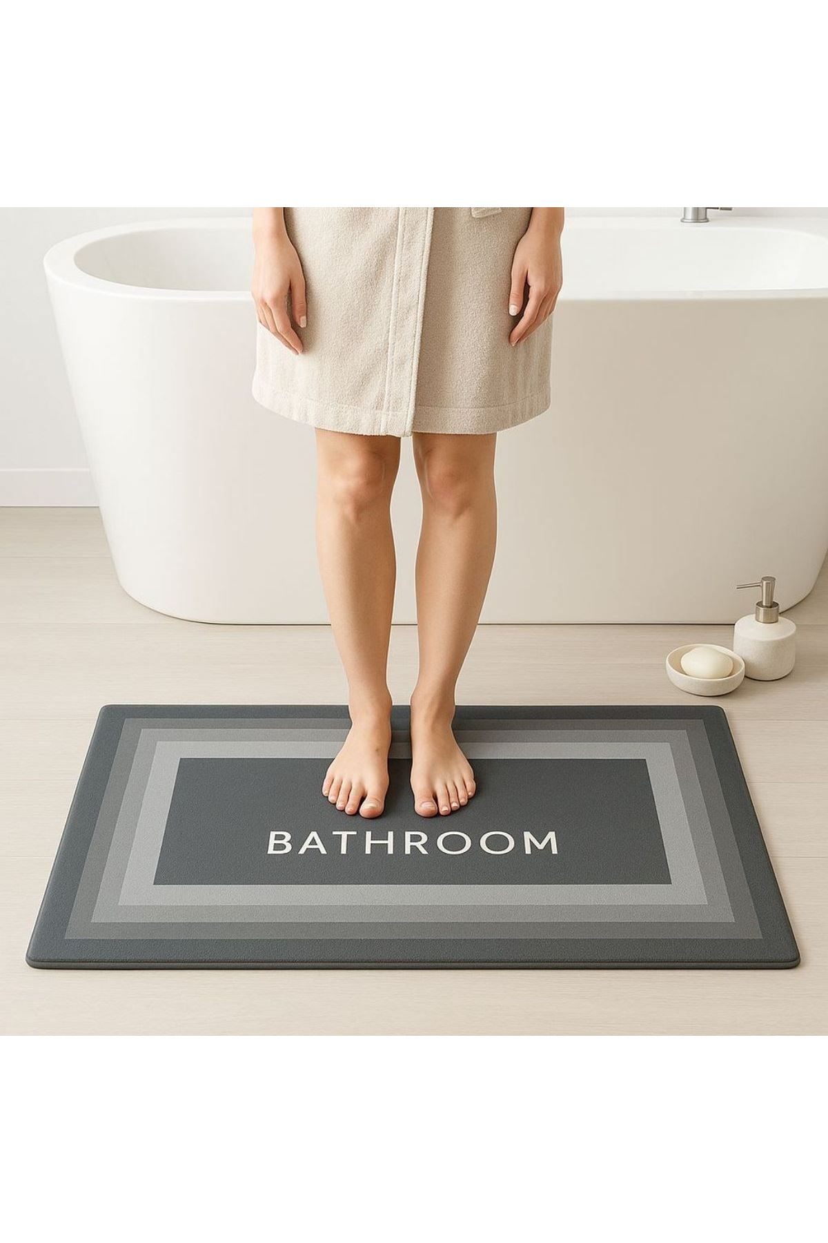 Tbl Dekor® Sihirli Süper Su Emici Kaymaz Tabanlı Uzun Paspas 40*120 cm