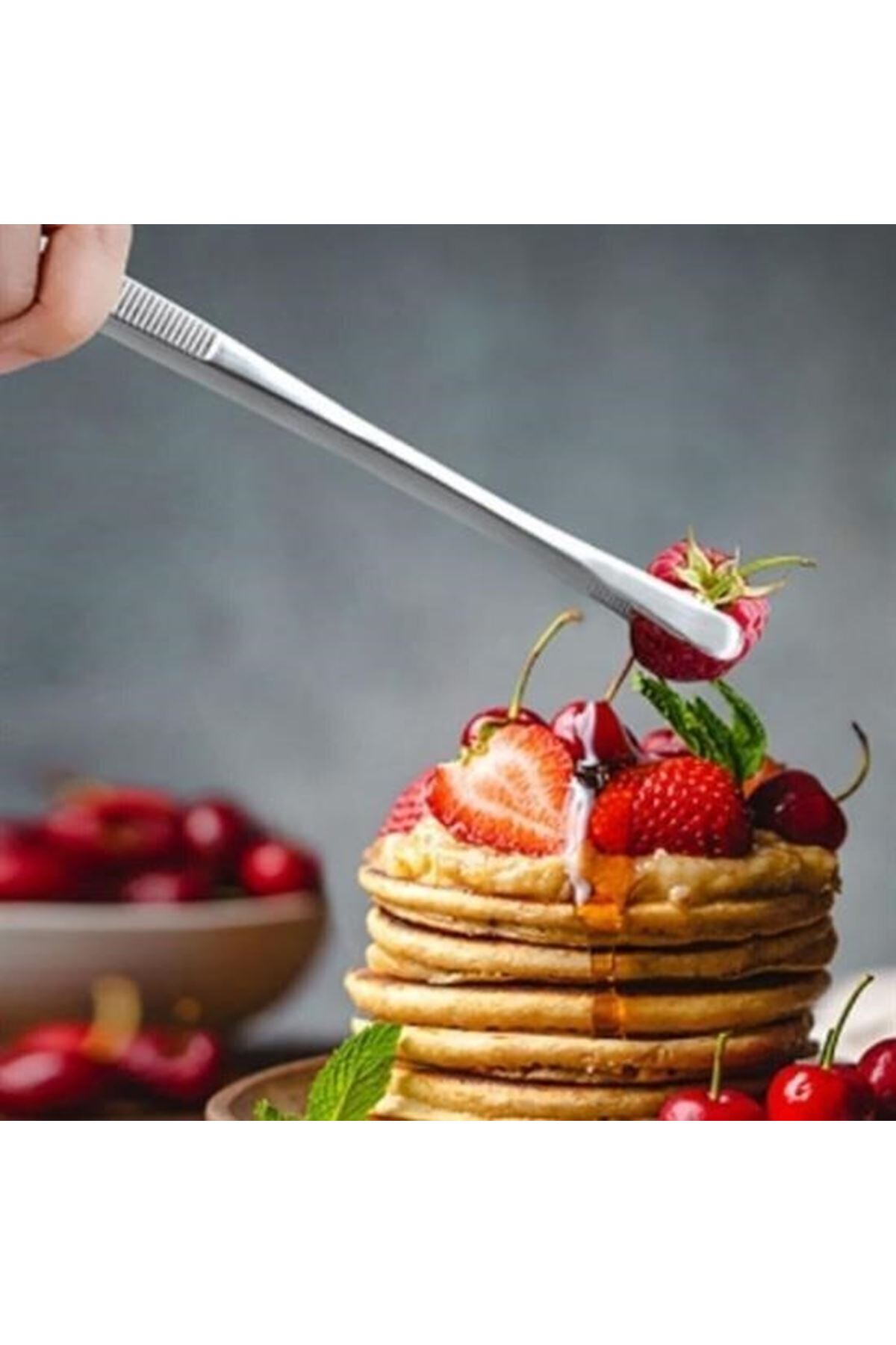 Tbl Dekor®  Yiyecek Servis Maşası Air Fryer  Master Chef Şef Cımbızı Et Kızartma Barbekü Aleti 30 Cm
