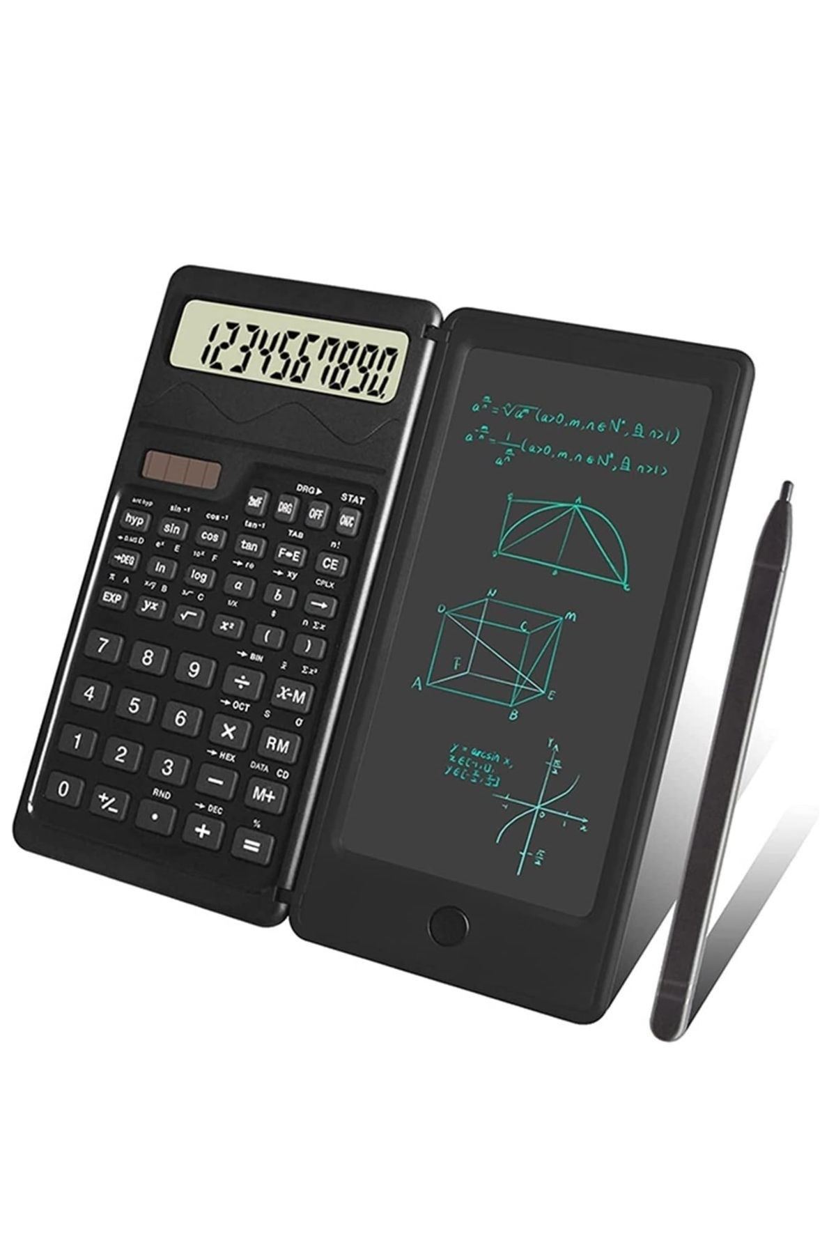 Tbl Dekor® Silinebilir LCD Yazı Tabletli,Kalemli Katlanabilir Bilimsel Hesap Makinesi