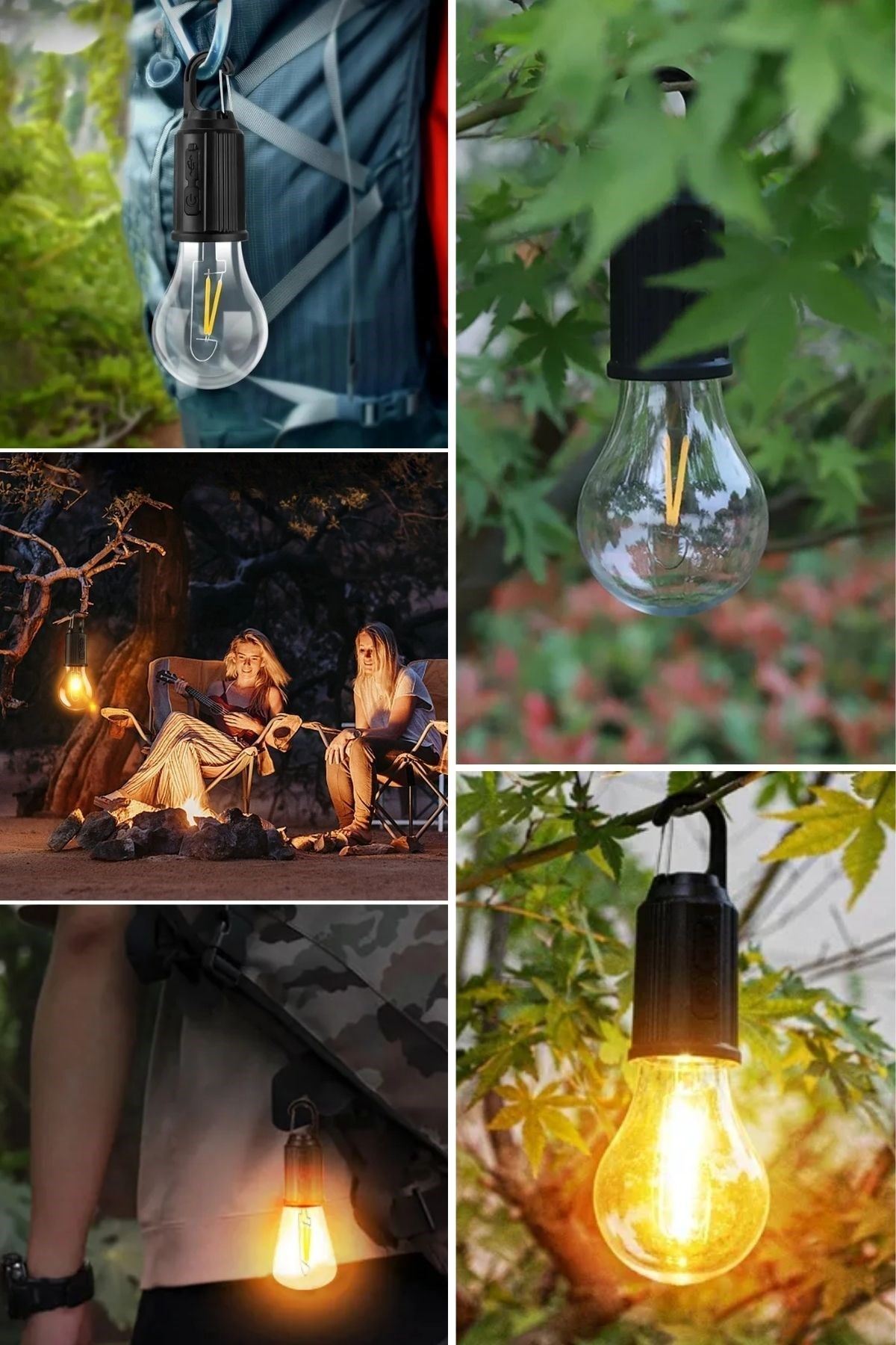 Tbl Dekor® Şarj Olabilen 3 Farklı Mod LED'li Kendiliğinden Asma Kancalı Kamp,Dış Cephe Lambası