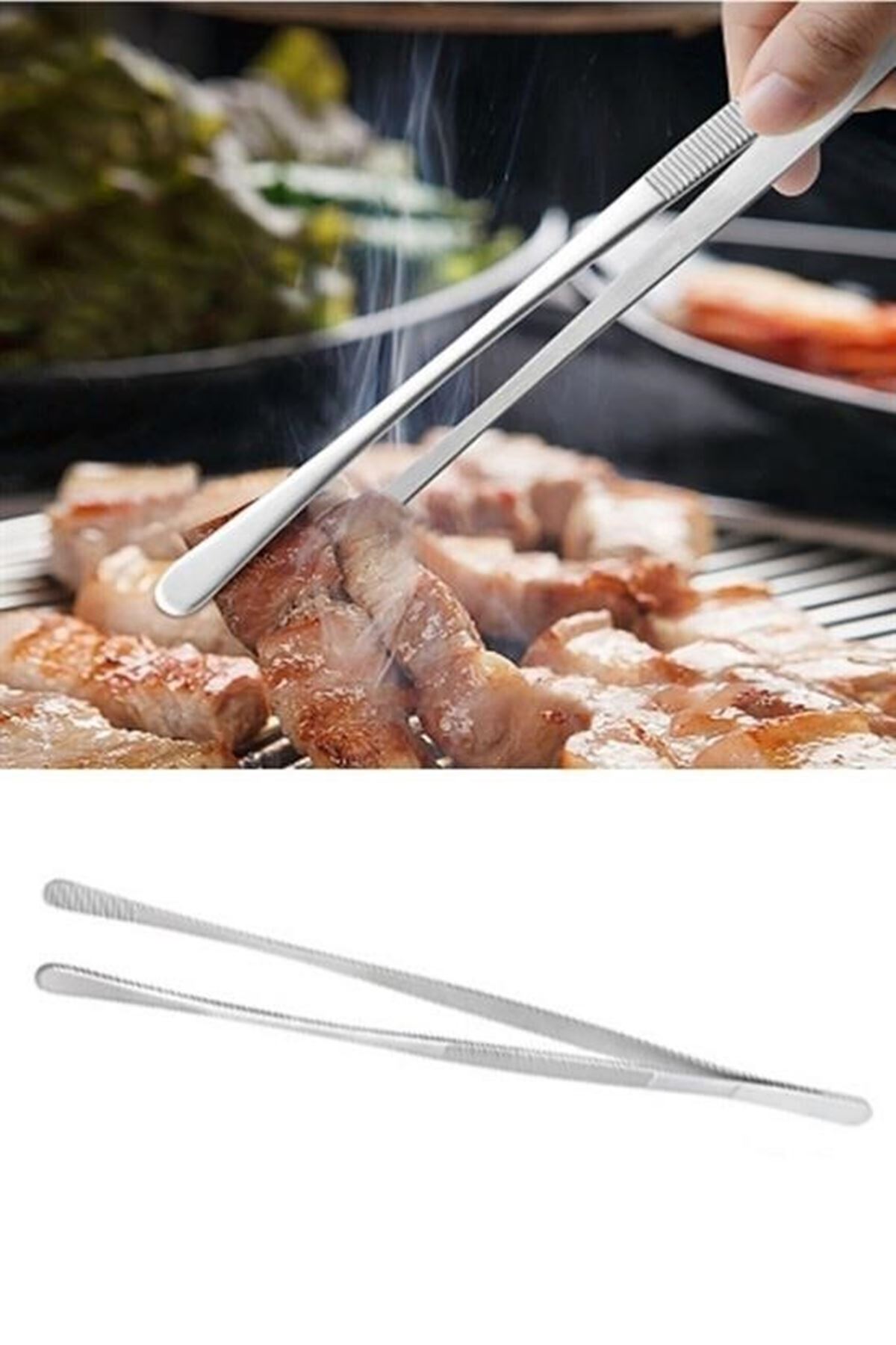 Tbl Dekor®  Yiyecek Servis Maşası Air Fryer  Master Chef Şef Cımbızı Et Kızartma Barbekü Aleti 30 Cm