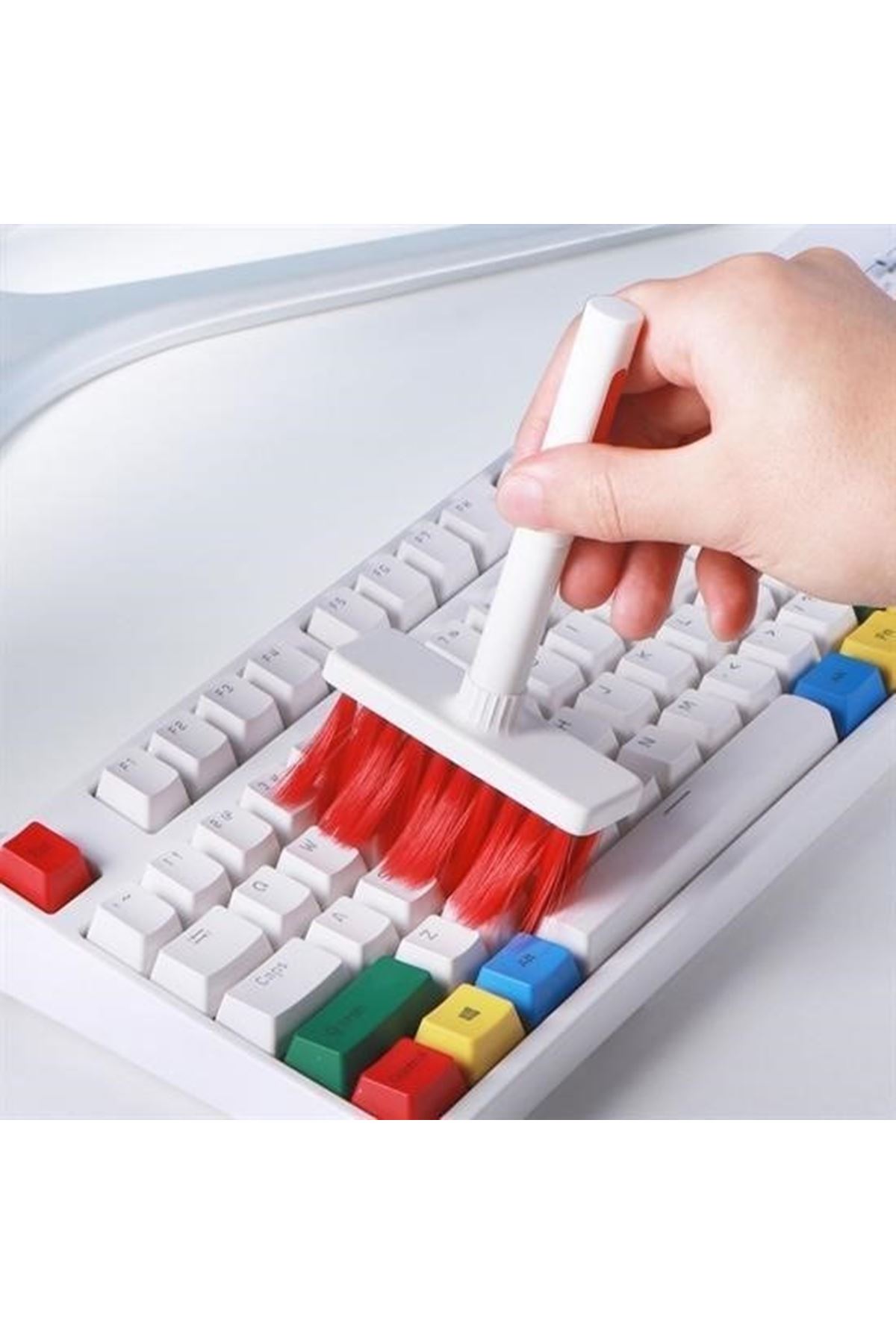 Tbl Dekor® Çok Amaçlı Kırmızı Hassas Fırça Başlıklı  Bilgisayar Laptop Temizleme Fırçası