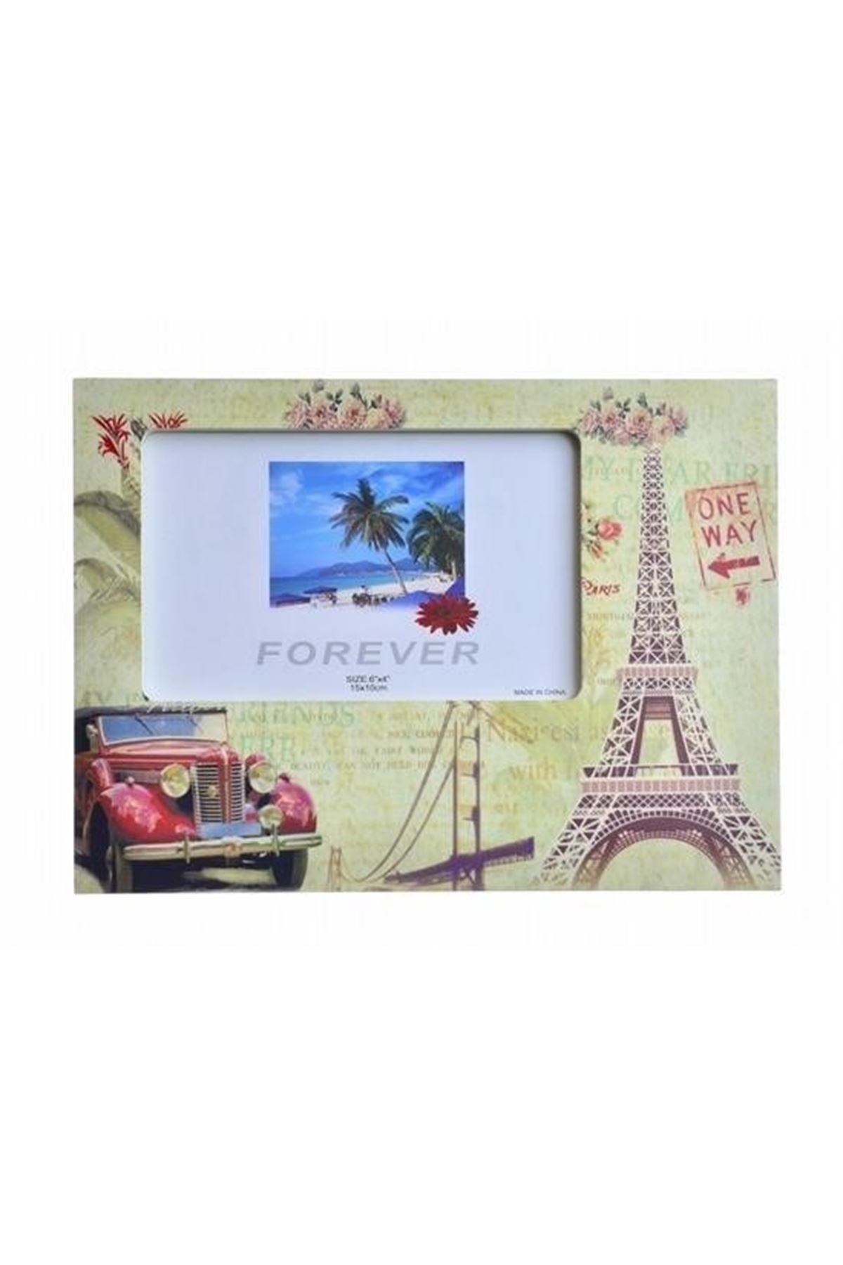 Tbl Dekor® Decotown Eyfel Kulesi Şekilli Ahşap Fotoğraf Resim Koyma Çerçevesi